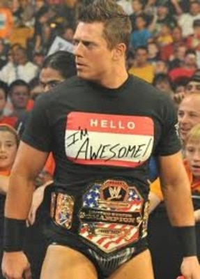 The Miz Wearing His Patented "I'm Awesome" T-Shirt