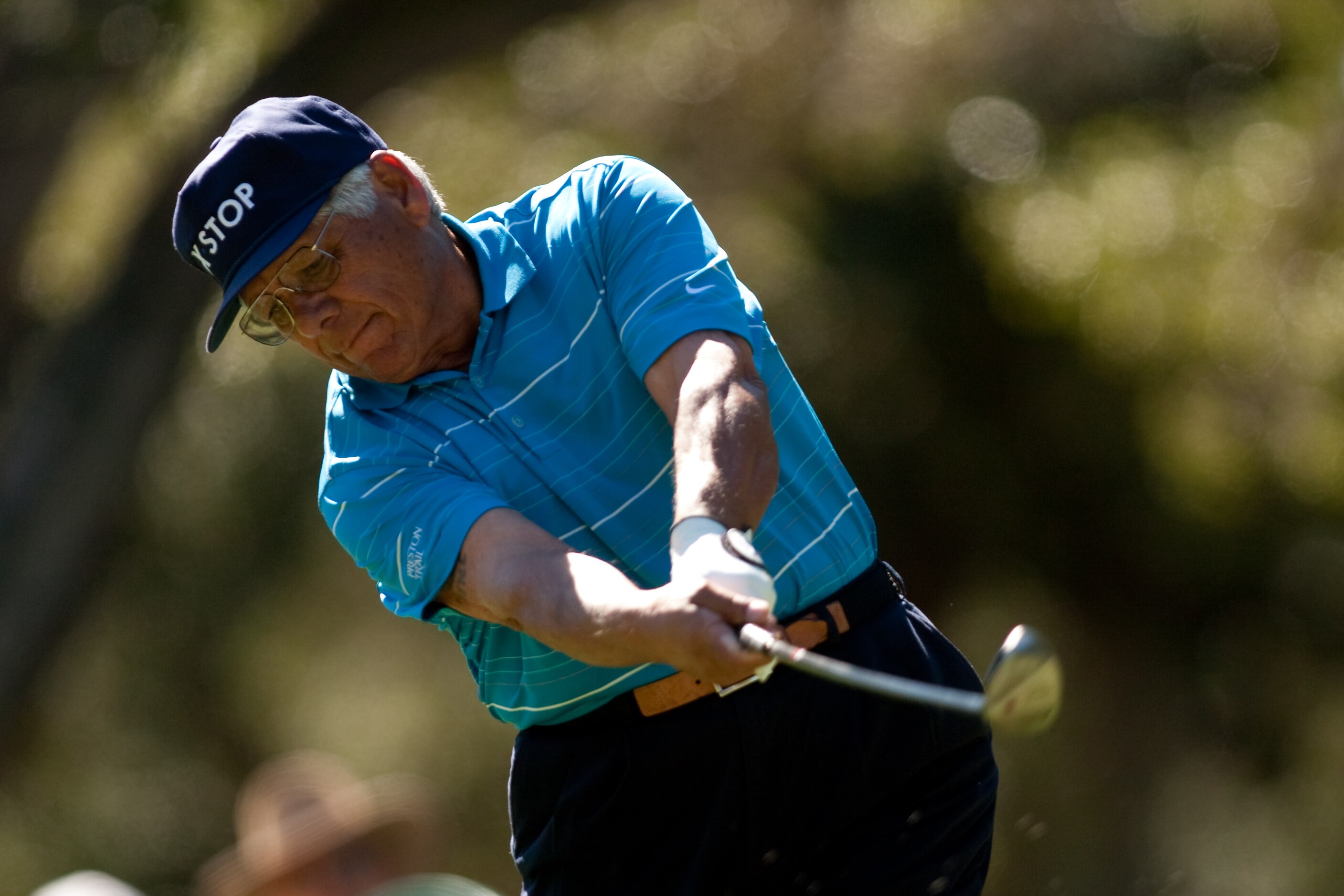 SAN ANTONIO, TX - OCTOBER 29: Lee Trevino follows through on a tee shot during the first round of the AT&T Championship at Oak Hills Country Club on October 29, 2010 in San Antonio, Texas. (Photo by Darren Carroll/Getty Images)