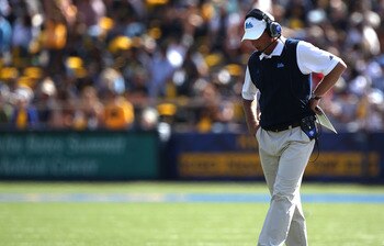 BERKELEY, CA - OCTOBER 09: Head coach Rick Neuheisel of the UCLA Bruins looks on against the California Golden at California Memorial Stadium on October 9, 2010 in Berkeley, California. (Photo by Jed Jacobsohn/Getty Images)