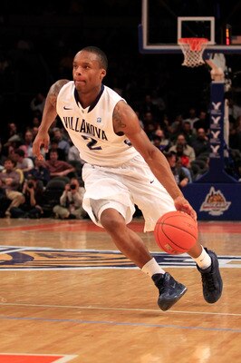 NEW YORK, NY - MARCH 08:  Maalik Wayns #2 of the Villanova Wildcats dribbles the ball against the South Florida Bulls during the first round of the 2011 Big East Men's Basketball Tournament presented by American Eagle Outfitters at Madison Square Garden o