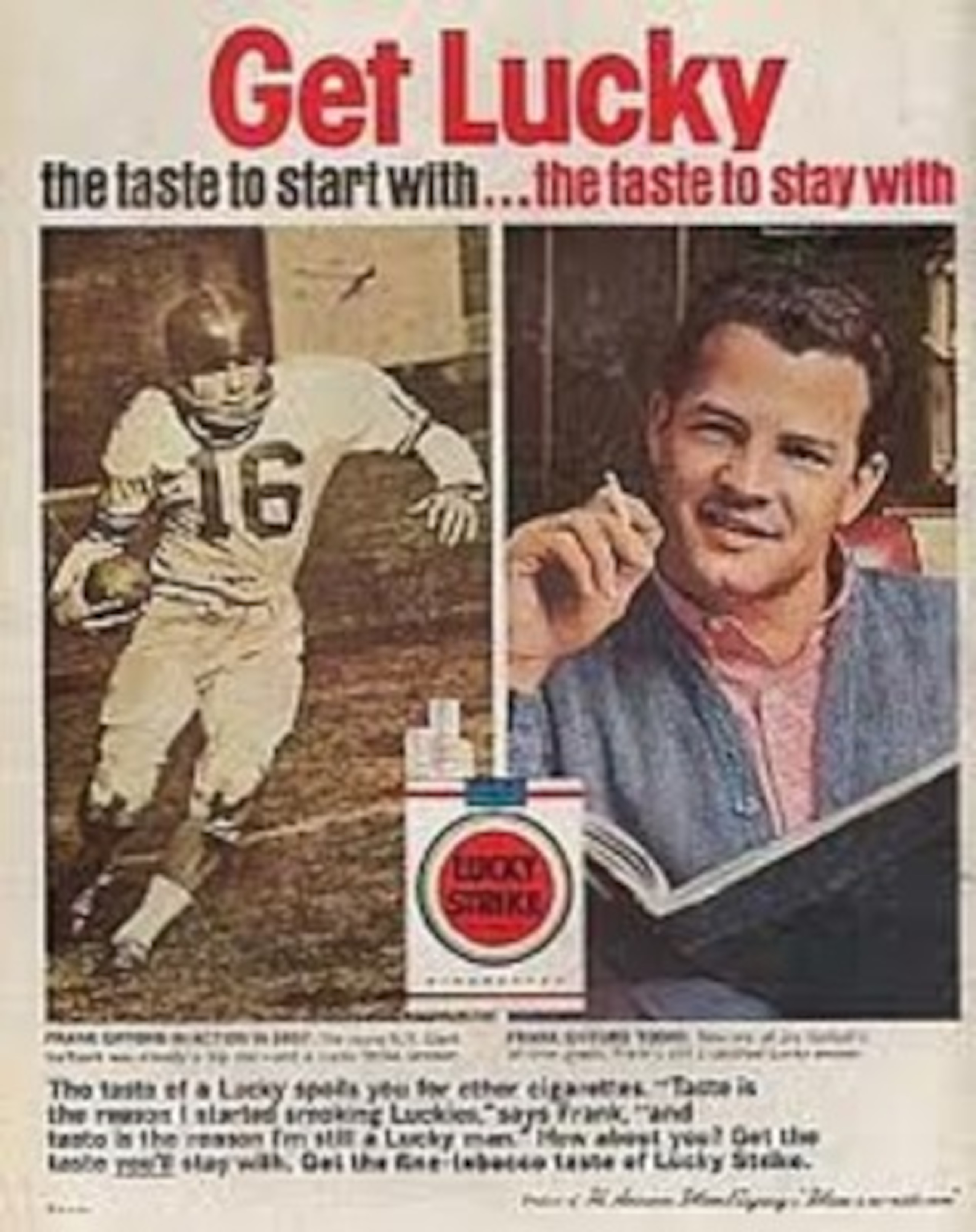 Giants RB Frank Gifford magazine ad