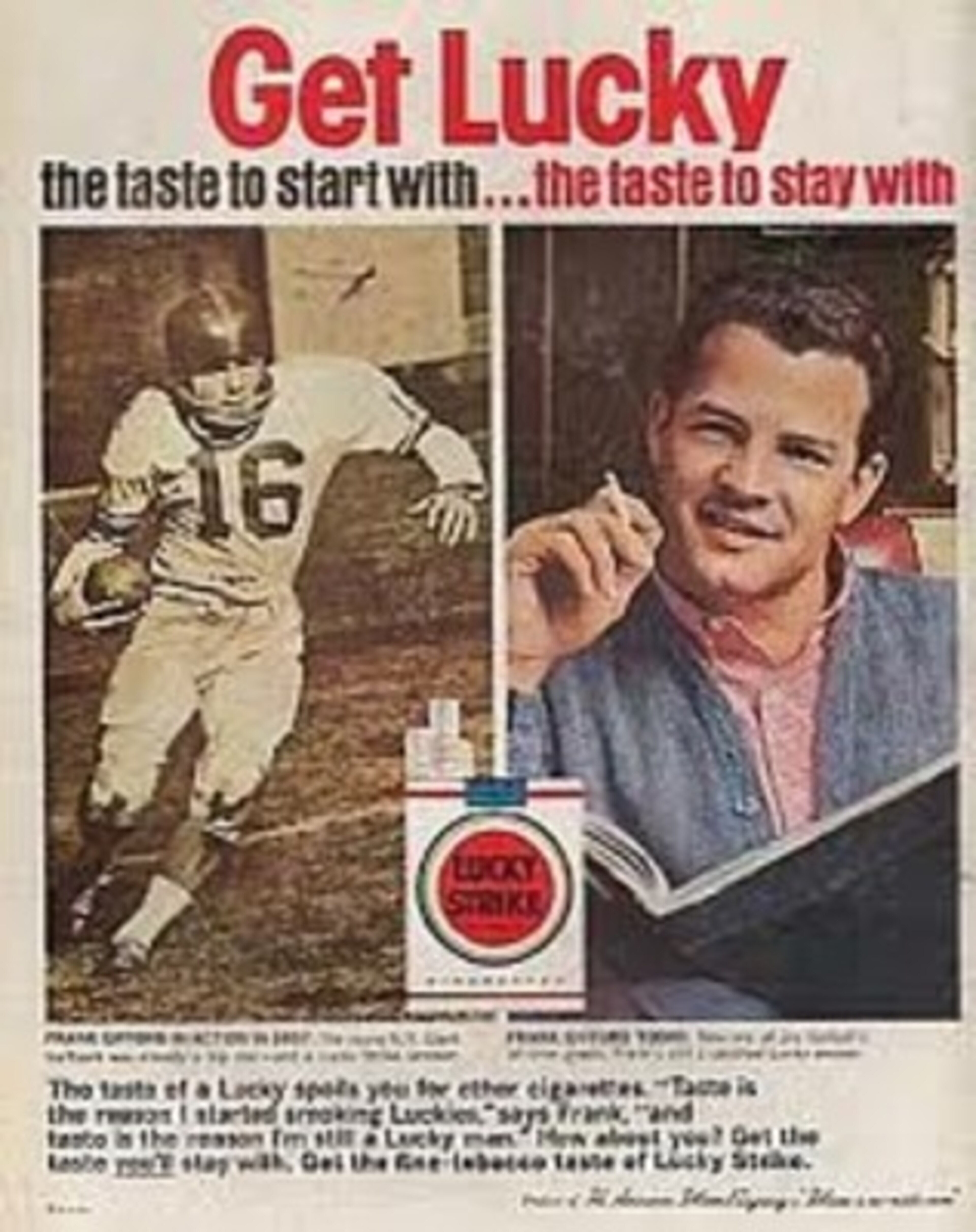 Giants RB Frank Gifford magazine ad Giants RB Frank Gifford magazine ad