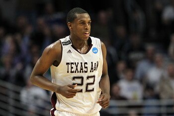 CHICAGO, IL - MARCH 18:  Khris Middleton #22 of the Texas A&M Aggies smiles after making a three-pointer at the buzzer in the first half of the game against the Florida State Seminoles during the second round of the 2011 NCAA men's basketball tournament a