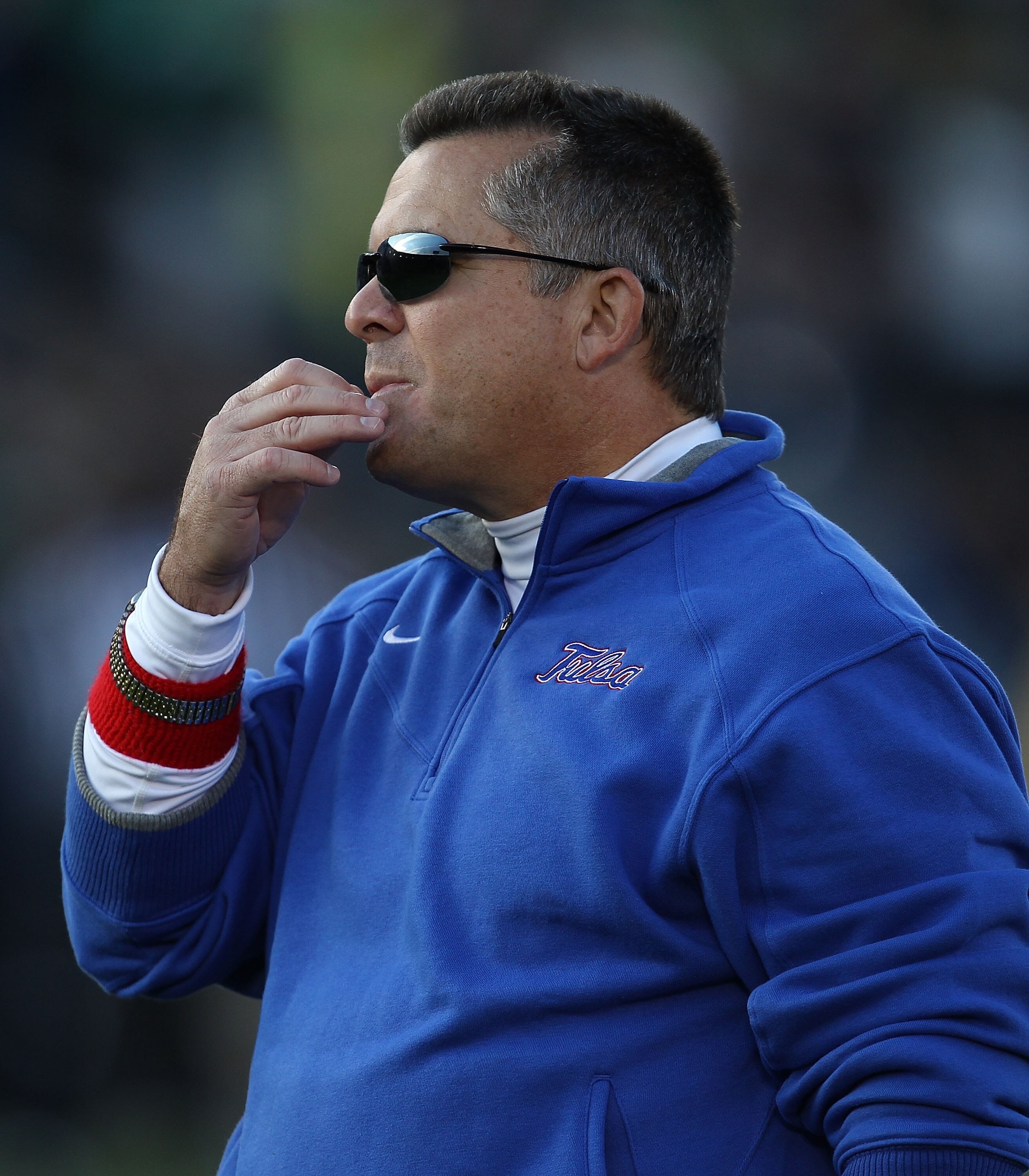 SOUTH BEND, IN - OCTOBER 30: Head coach Todd Graham of the Tulsa Golden Hurricane watches as his team takes on the Notre Dame Fighting Irish at Notre Dame Stadium on October 30, 2010 in South Bend, Indiana. Tulsa defeated Notre Dame 28-27. (Photo by Jonat SOUTH BEND, IN - OCTOBER 30: Head coach Todd Graham of the Tulsa Golden Hurricane watches as his team takes on the Notre Dame Fighting Irish at Notre Dame Stadium on October 30, 2010 in South Bend, Indiana. Tulsa defeated Notre Dame 28-27. (Photo by Jonat