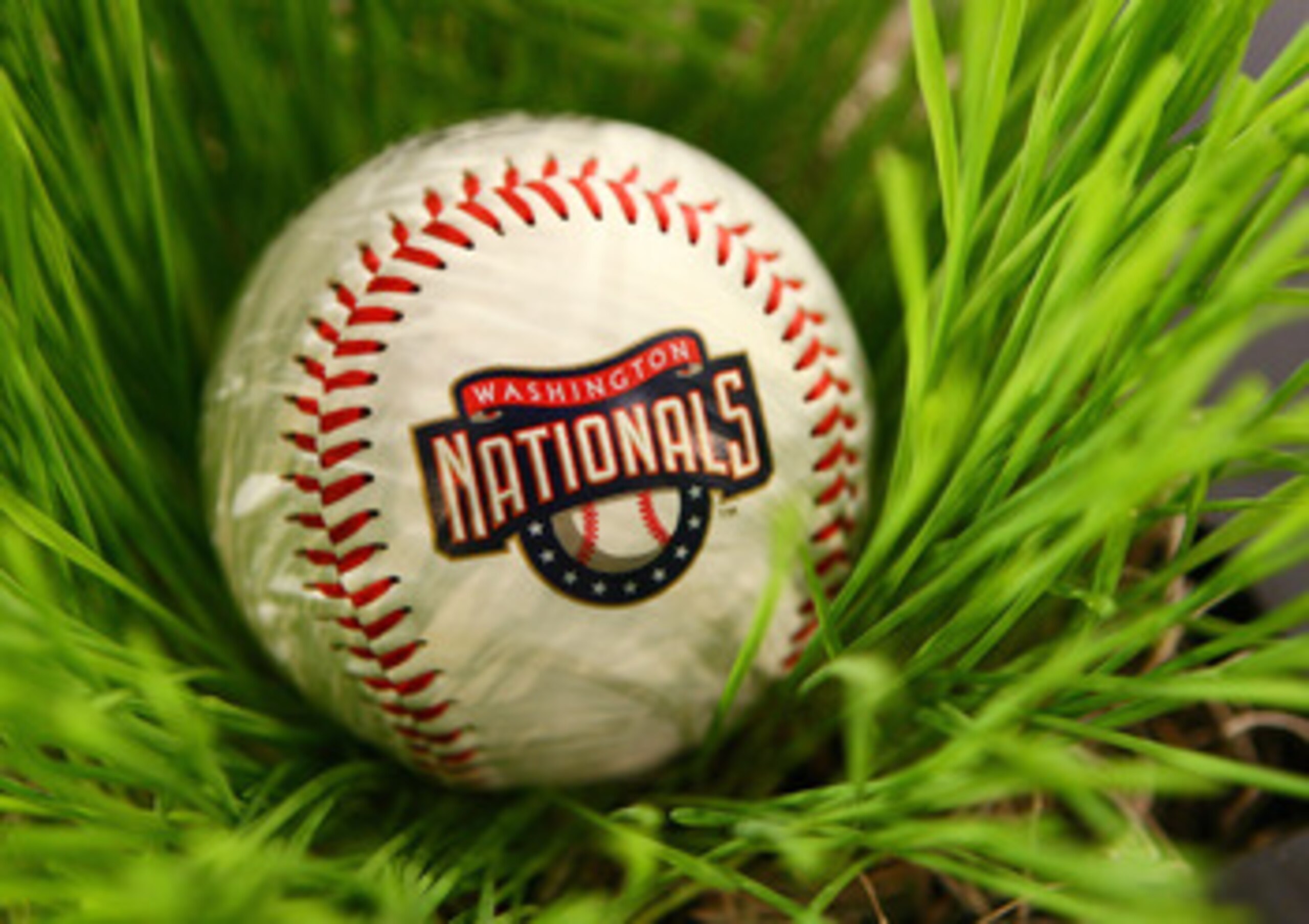 SECAUCUS, NJ - JUNE 07:  A detailed view of a Washington National baseball during the MLB First Year Player Draft on June 7, 2010 held in Studio 42 at the MLB Network in Secaucus, New Jersey.  (Photo by Mike Stobe/Getty Images)