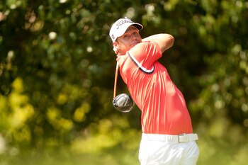 IRVING, TX - MAY 29: Nick Watney plays a tee shot during the final round of the HP Byron Nelson Championship at TPC Four Seasons at Las Colinas on May 29, 2011 in Irving, Texas. (Photo by Darren Carroll/Getty Images)