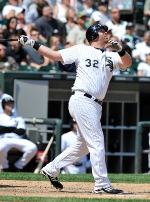 CHICAGO, IL - JUNE 12: Adam Dunn #32 of the Chicago White Sox bats against the Oakland Athletics on June 12, 2011 at U.S. Cellular Field in Chicago, Illinois. The White Sox defeated the Athletics 5-4.  (Photo by David Banks/Getty Images)