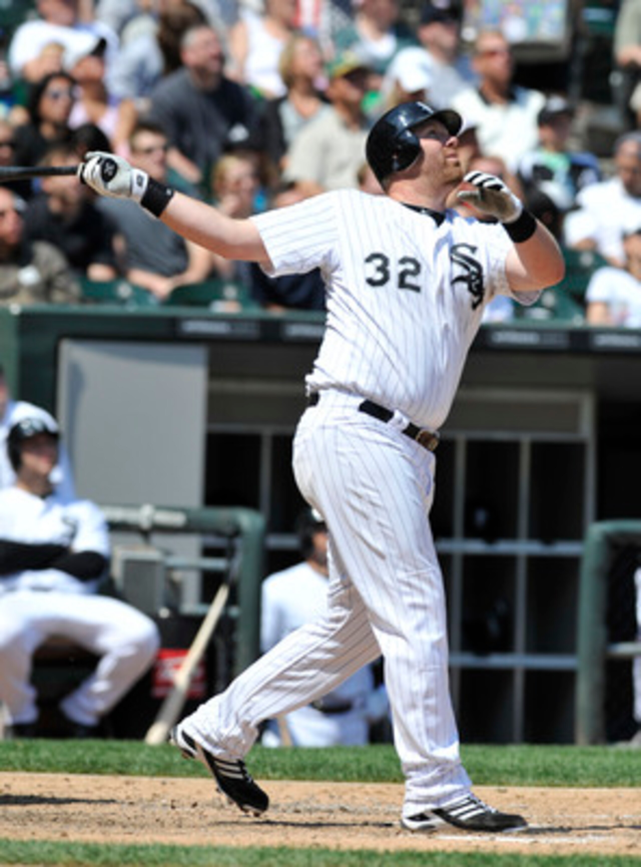 CHICAGO, IL - JUNE 12: Adam Dunn #32 of the Chicago White Sox bats against the Oakland Athletics on June 12, 2011 at U.S. Cellular Field in Chicago, Illinois. The White Sox defeated the Athletics 5-4.  (Photo by David Banks/Getty Images)
