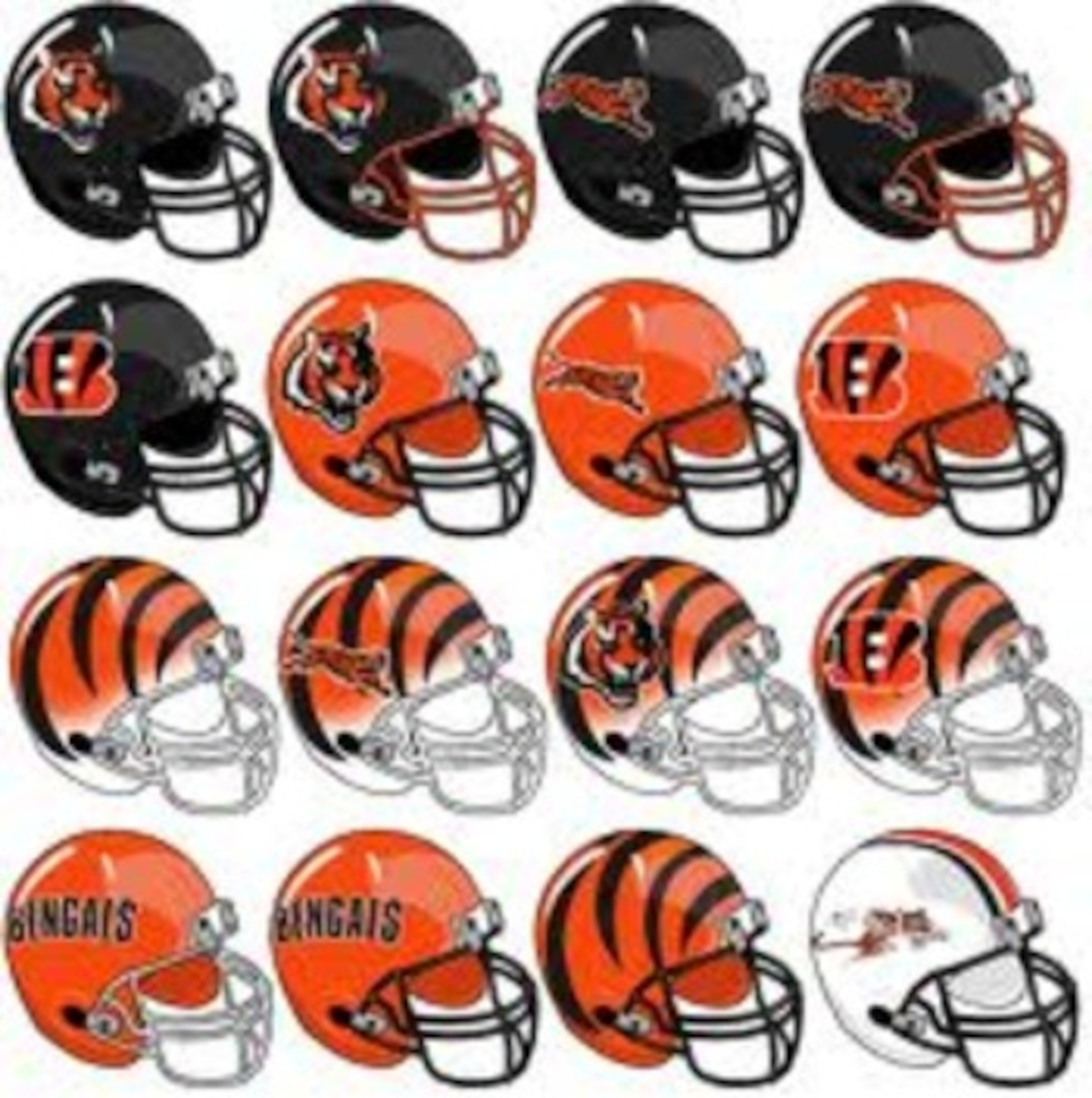 Lots of helmet options for the Bengals