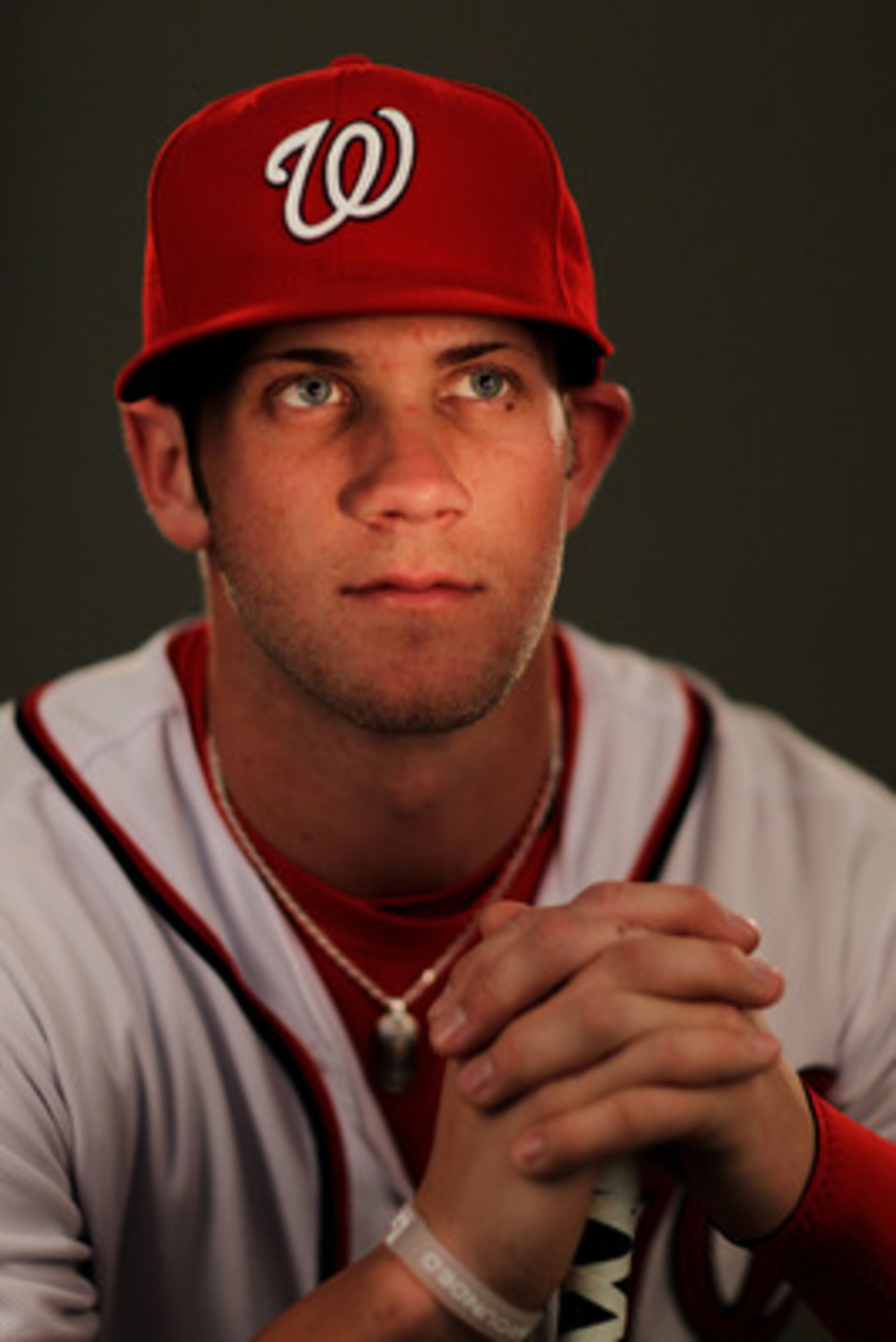 VIERA, FL - FEBRUARY 25:  Bryce Harper #34 of the Washington Nationals poses for a portrait during Spring Training Photo Day at Space Coast Stadium on February 25, 2011 in Viera, Florida.  (Photo by Al Bello/Getty Images)