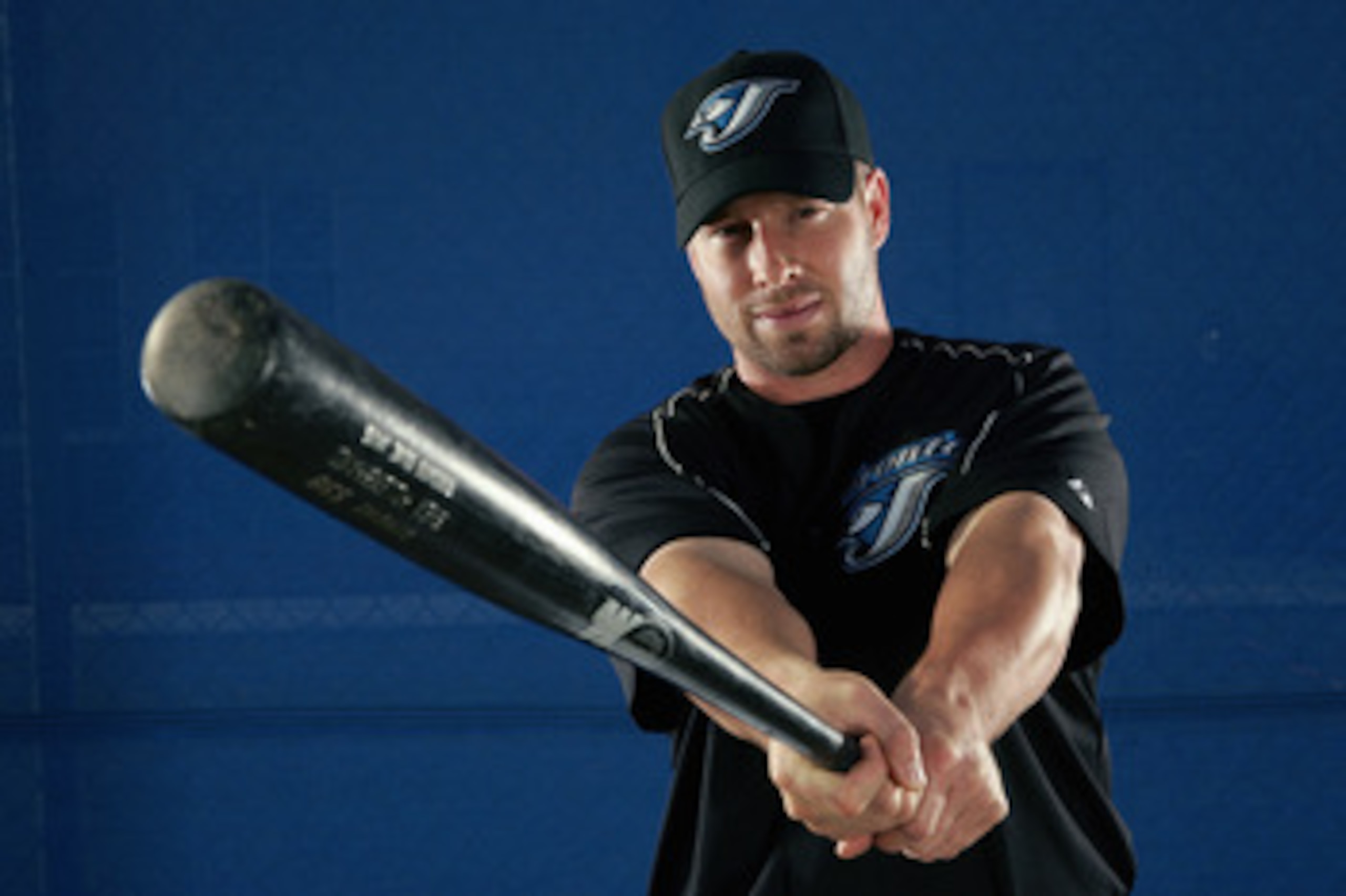 DUNEDIN, FL - FEBRUARY 25:  Shea Hillenbrand of the Blue Jays poses for a portrait during the Toronto Blue Jays Photo Day at the Bobby Mattick Training Center on February 25, 2006 in Dunedin, Florida. (Photo by Nick Laham/Getty Images)