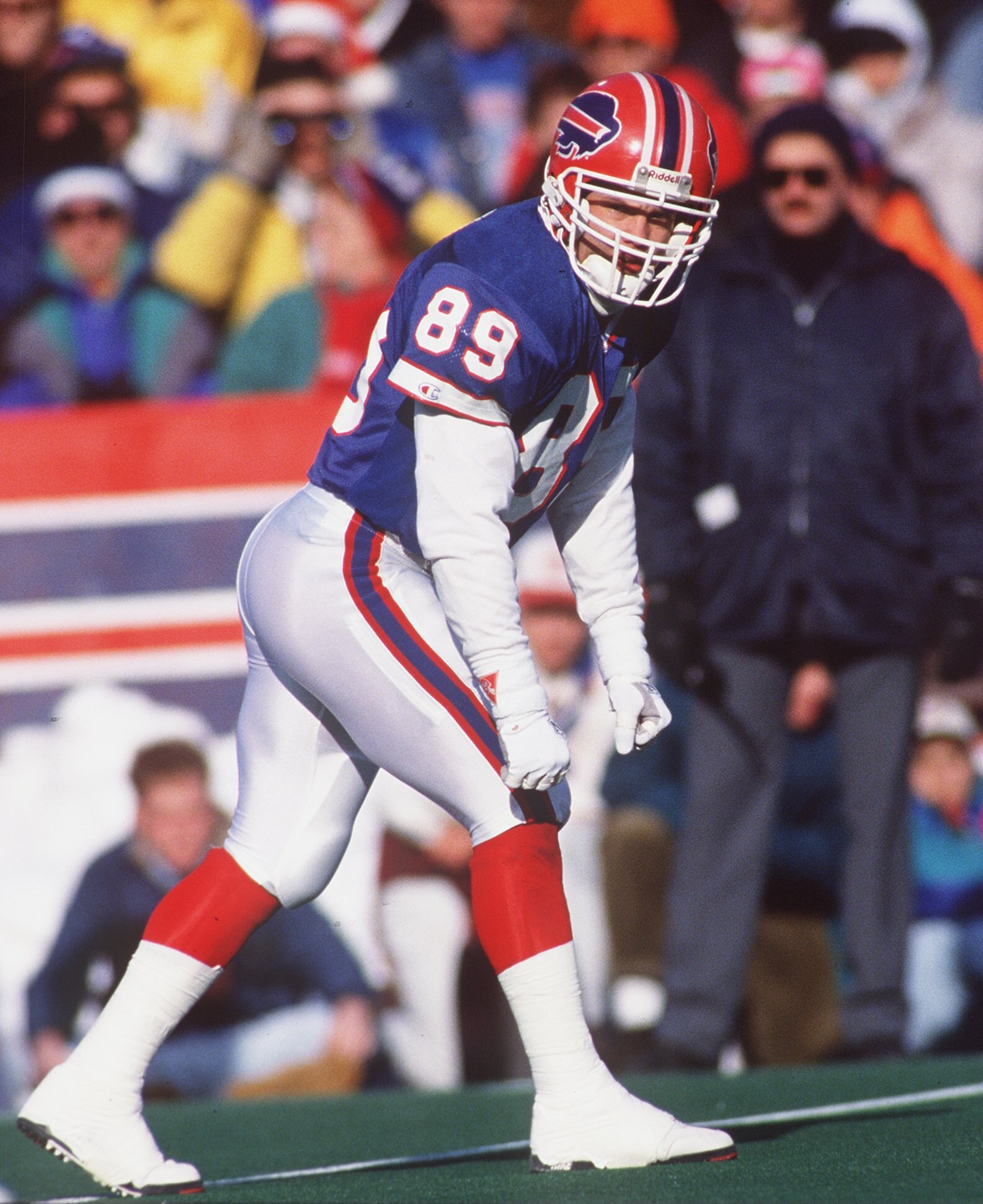 22 DEC 1991:  BUFFALO BILLS SPECIAL TEAMS STEVE TASKER PREPARES FOR THE PUNT KICKOFF DURING THE BILLS 17-14 LOSS TO THE DETROIT LIONS AT RICH STADIUM IN ORCHARD PARK, NEW YORK. Mandatory Credit: Rick Stewart/ALLSPORT