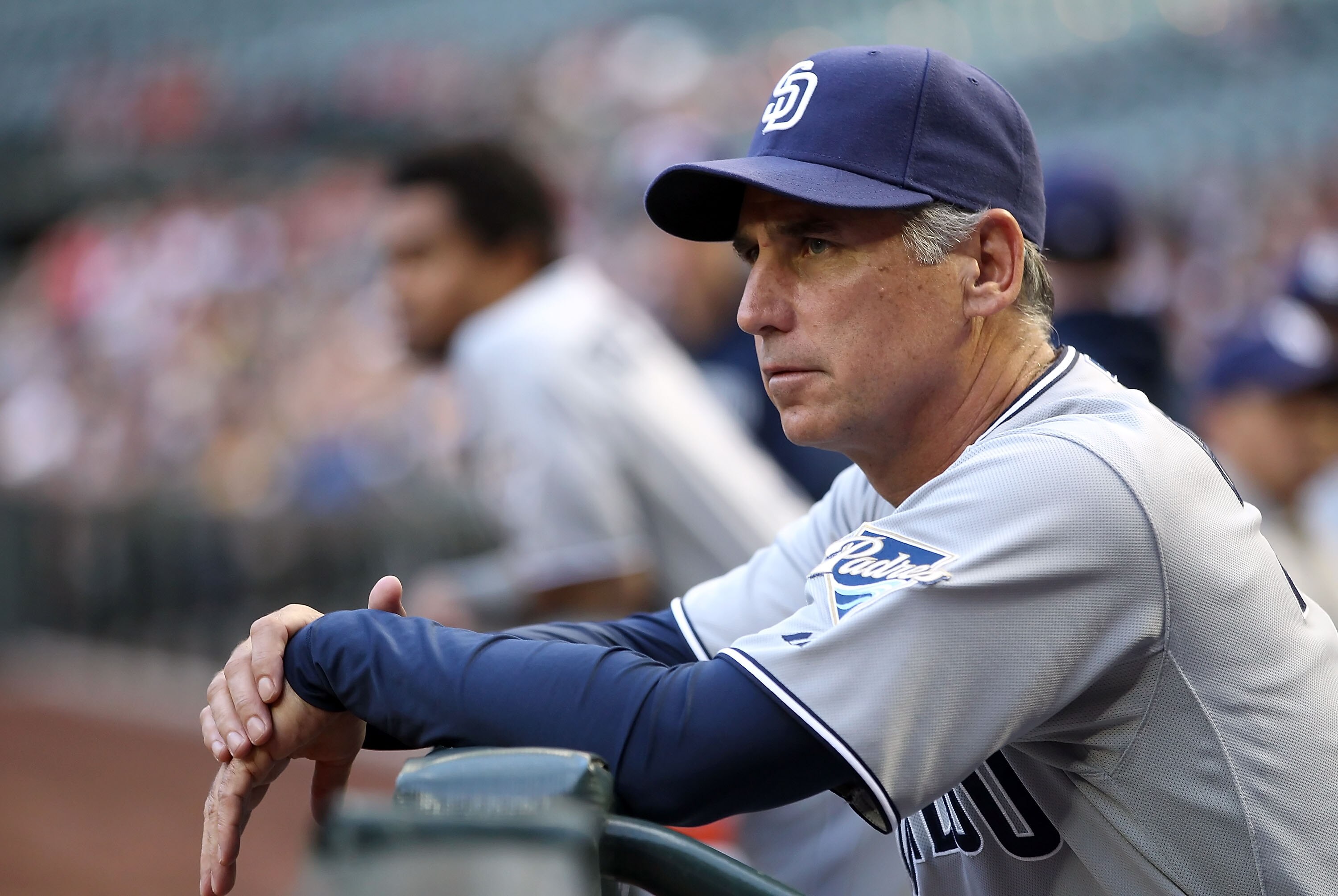 PHOENIX, AZ - MAY 17:  Manager Bud Black of the San Diego Padres watches from the dugout during the Major League Baseball game against the Arizona Diamondbacks at Chase Field on May 17, 2011 in Phoenix, Arizona.  (Photo by Christian Petersen/Getty Images)