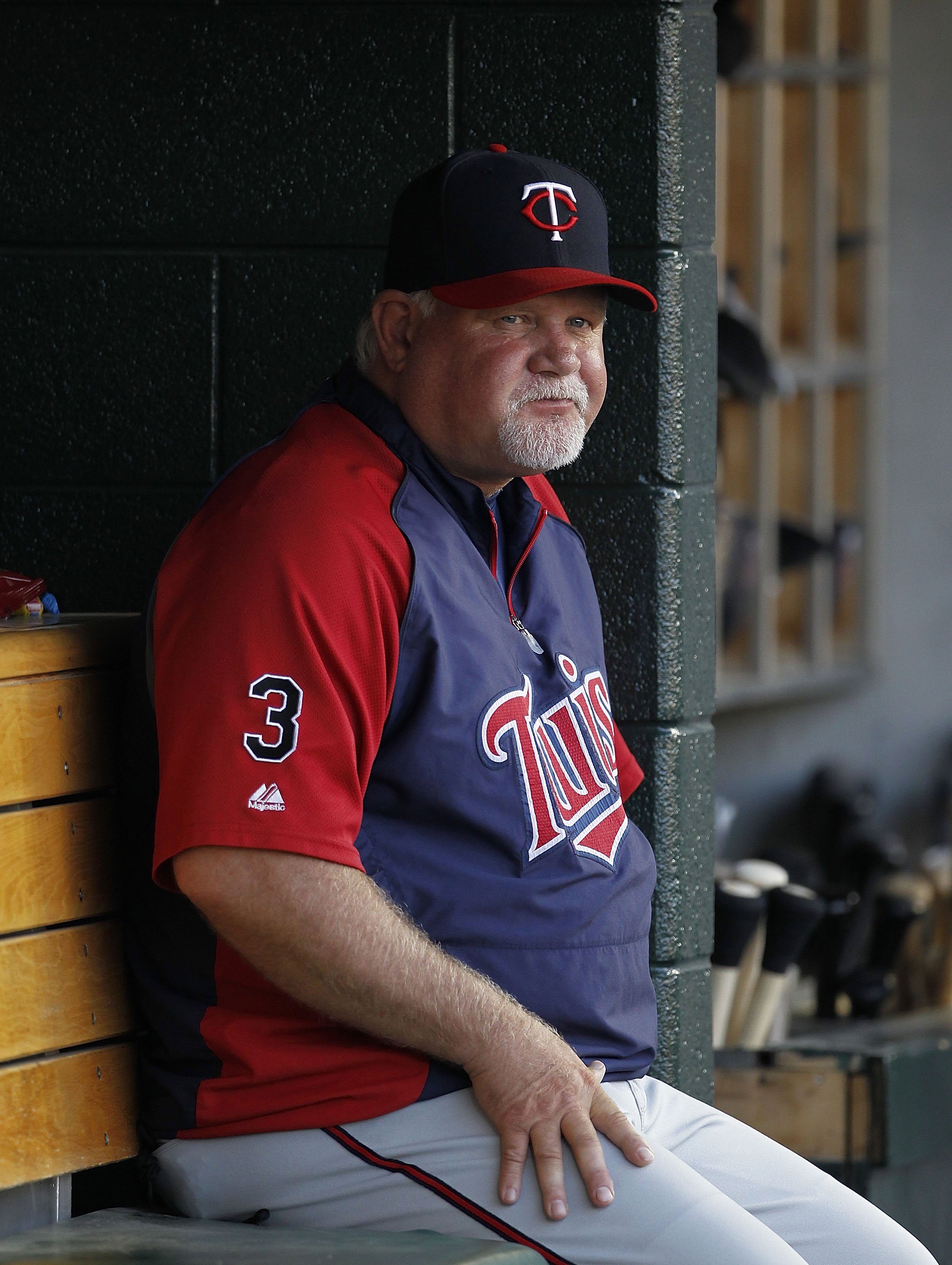 DETROIT - JUNE 01: Minnesota Twins manager Ron Gardenhire #35 watches the action from the dugout during the game against the Detroit Tigers at Comerica Park on June 1, 2011 in Detroit, Michigan. The Tigers defeated the Twins 4-2. (Photo by Leon Halip/Gett