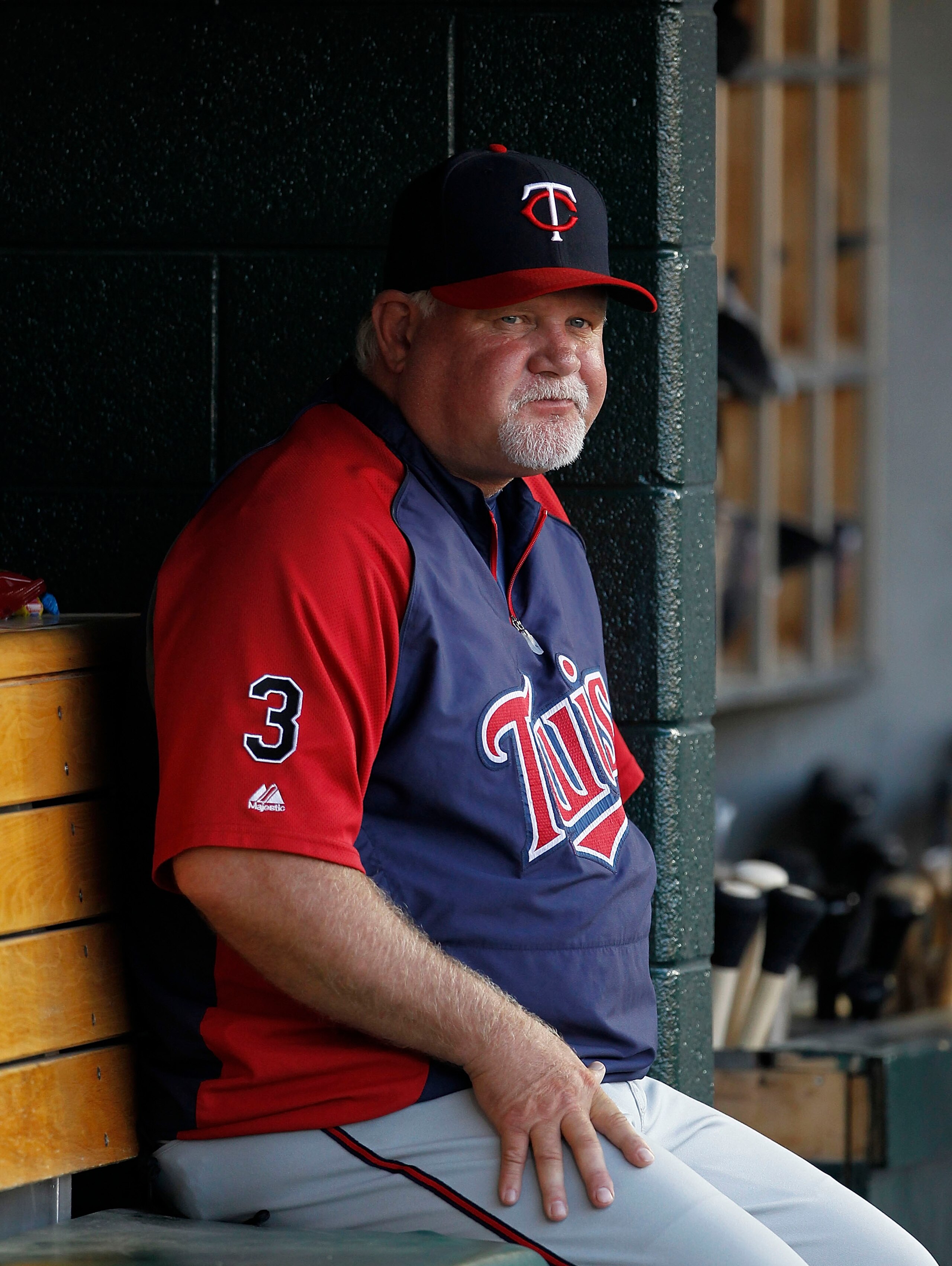 DETROIT - JUNE 01: Minnesota Twins manager Ron Gardenhire #35 watches the action from the dugout during the game against the Detroit Tigers at Comerica Park on June 1, 2011 in Detroit, Michigan. The Tigers defeated the Twins 4-2. (Photo by Leon Halip/Gett