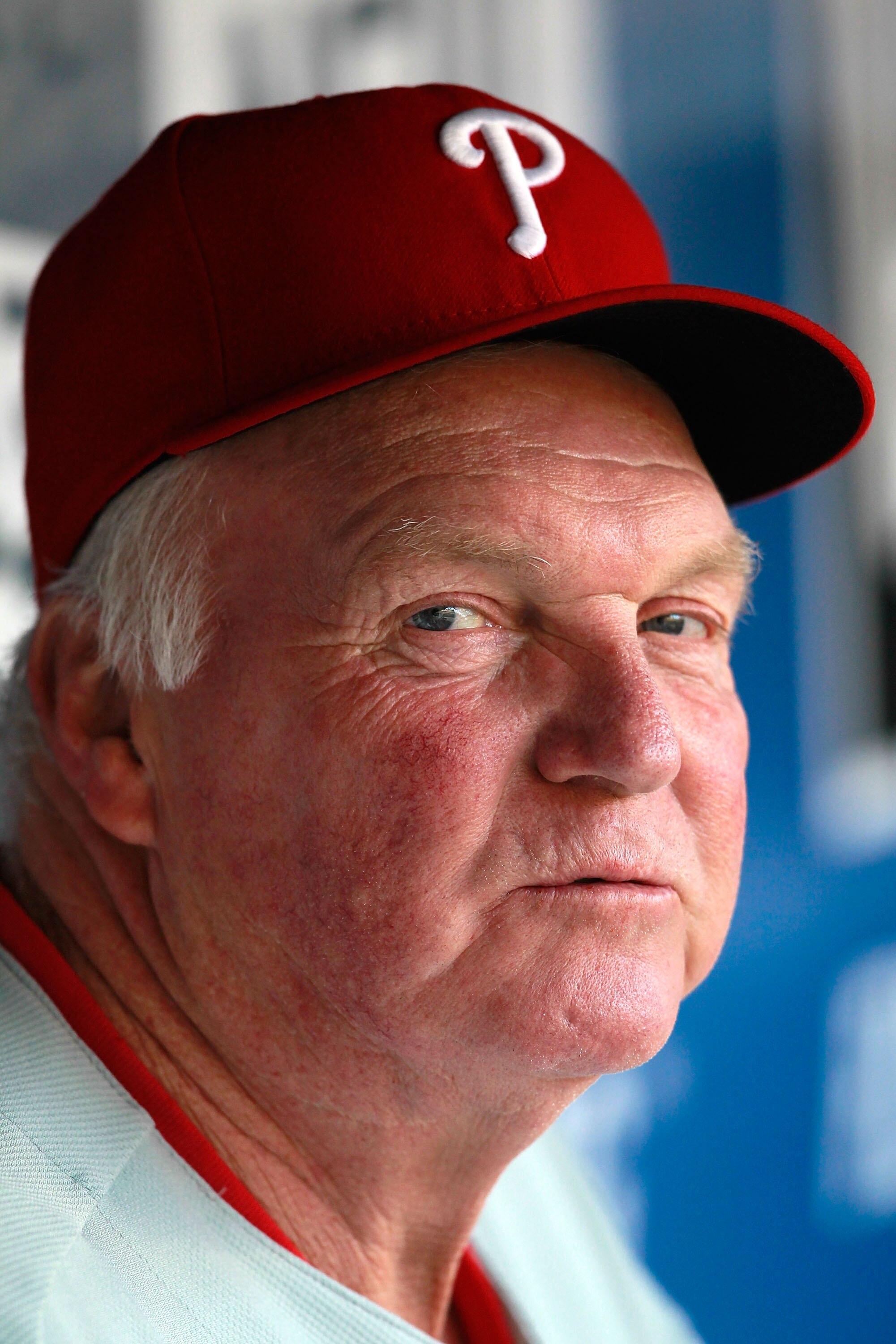 NEW YORK, NY - MAY 28: Charlie Manuel the manager of the Philadelphia Phillies sits in the dugout before the game against the New York Mets at Citi Field on May 28, 2011 in the Flushing neighborhood of the Queens borough of New York City. (Photo by Chris 