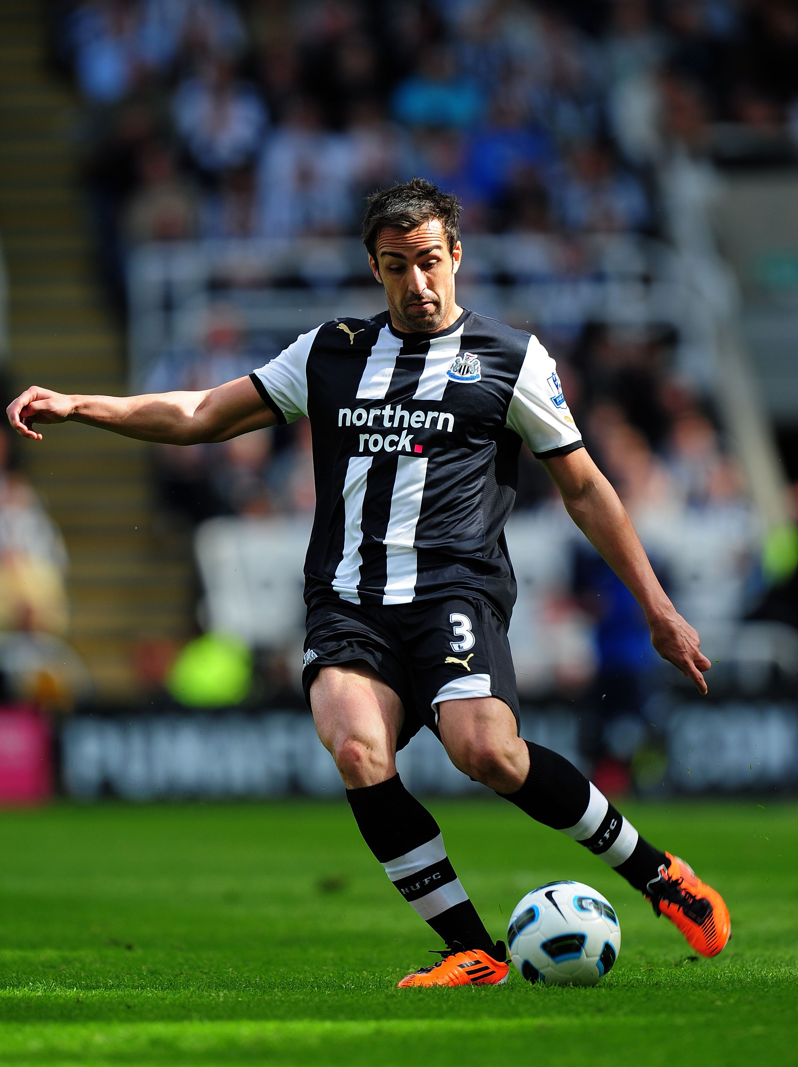 NEWCASTLE UPON TYNE, ENGLAND - MAY 22: Newcastle player Jose Enrique in action during the Barclays Premier League game between Newcastle United and West Bromwich Albion at St James' Park on May 22, 2011 in Newcastle upon Tyne, England. (Photo by Stu For NEWCASTLE UPON TYNE, ENGLAND - MAY 22: Newcastle player Jose Enrique in action during the Barclays Premier League game between Newcastle United and West Bromwich Albion at St James' Park on May 22, 2011 in Newcastle upon Tyne, England. (Photo by Stu For
