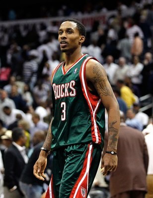 ATLANTA - APRIL 28:  Brandon Jennings #3 of the Milwaukee Bucks against the Atlanta Hawks during Game Five of the Eastern Conference Quarterfinals of the 2010 NBA Playoffs at Philips Arena on April 28, 2010 in Atlanta, Georgia.  NOTE TO USER: User express