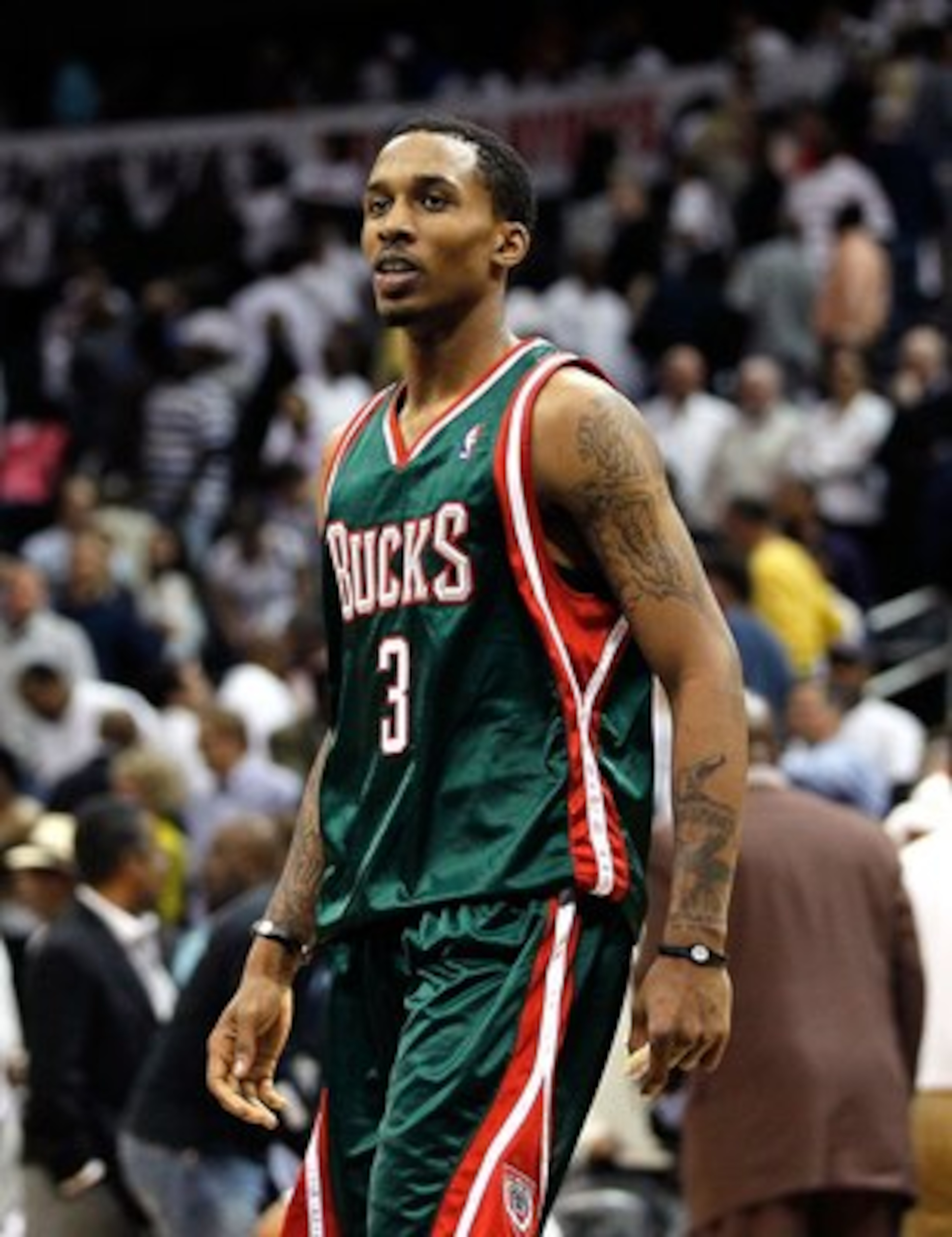 ATLANTA - APRIL 28:  Brandon Jennings #3 of the Milwaukee Bucks against the Atlanta Hawks during Game Five of the Eastern Conference Quarterfinals of the 2010 NBA Playoffs at Philips Arena on April 28, 2010 in Atlanta, Georgia.  NOTE TO USER: User express