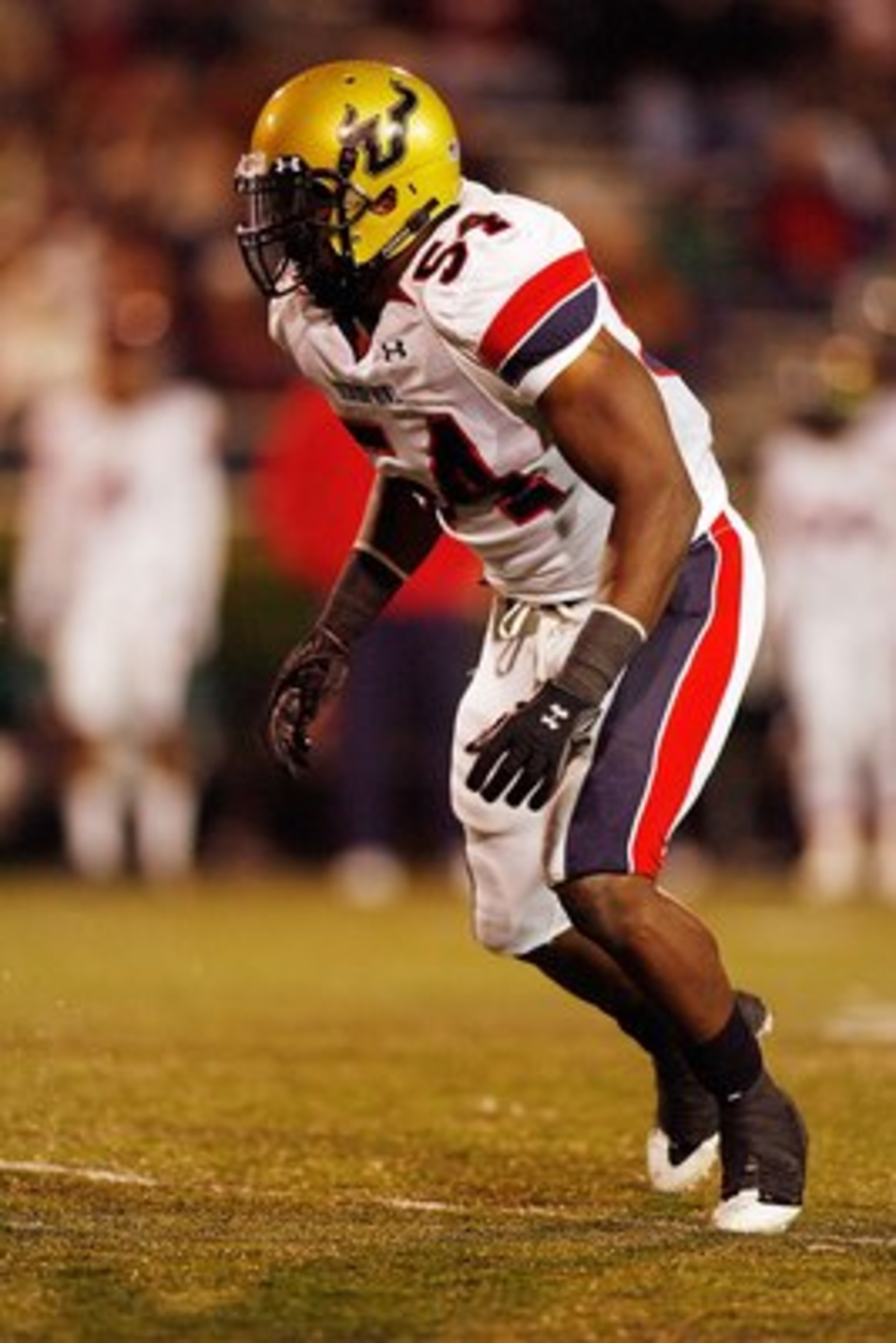 MOBILE, AL - JANUARY 24:  Tyrone McKenzie #54 of North Team runs against the South Team during the Under Armour Senior Bowl on January 24, 2009 at Ladd-Peebles Stadium in Mobile, Alabama.  (Photo by Chris Graythen/Getty Images for Under Armour)