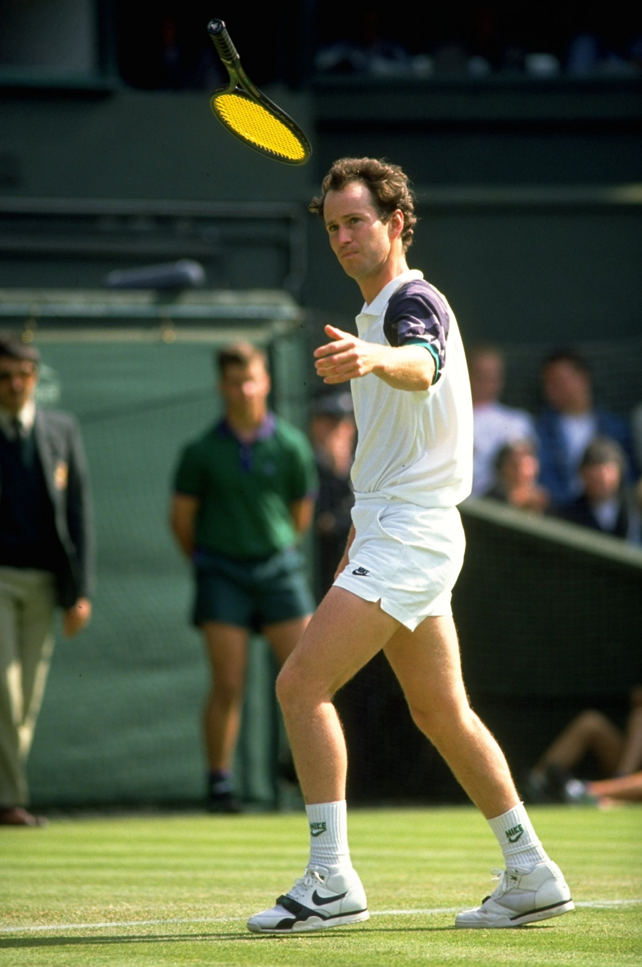 Undated:  John McEnroe of the USA in action during the Lawn Tennis Championships at Wimbledon in London. \ Mandatory Credit: Bob  Martin/Allsport