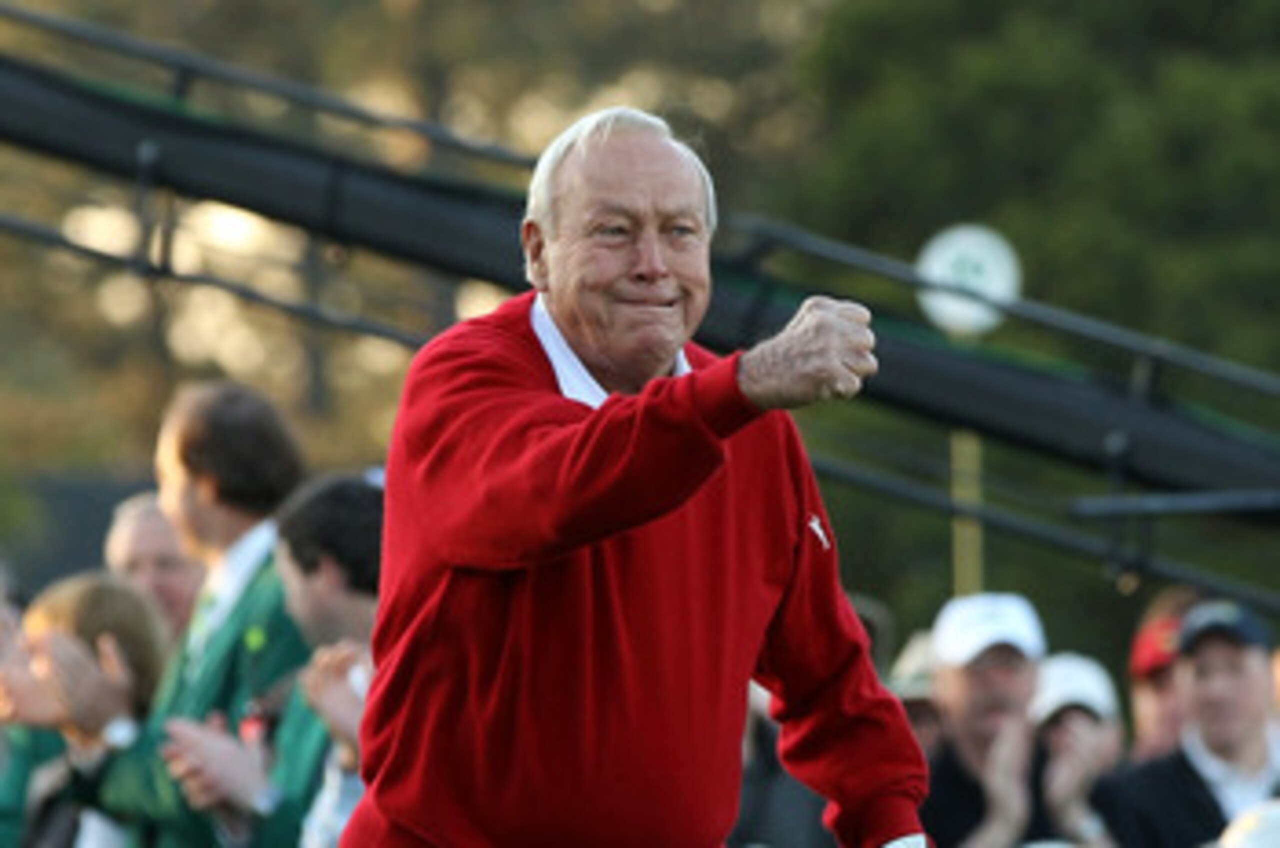AUGUSTA, GA - APRIL 07:  Arnold Palmer watches his ceremonial first tee shot to start the first round of the 2011 Masters Tournament at Augusta National Golf Club on April 7, 2011 in Augusta, Georgia.  (Photo by Ross Kinnaird/Getty Images for Golf Week)