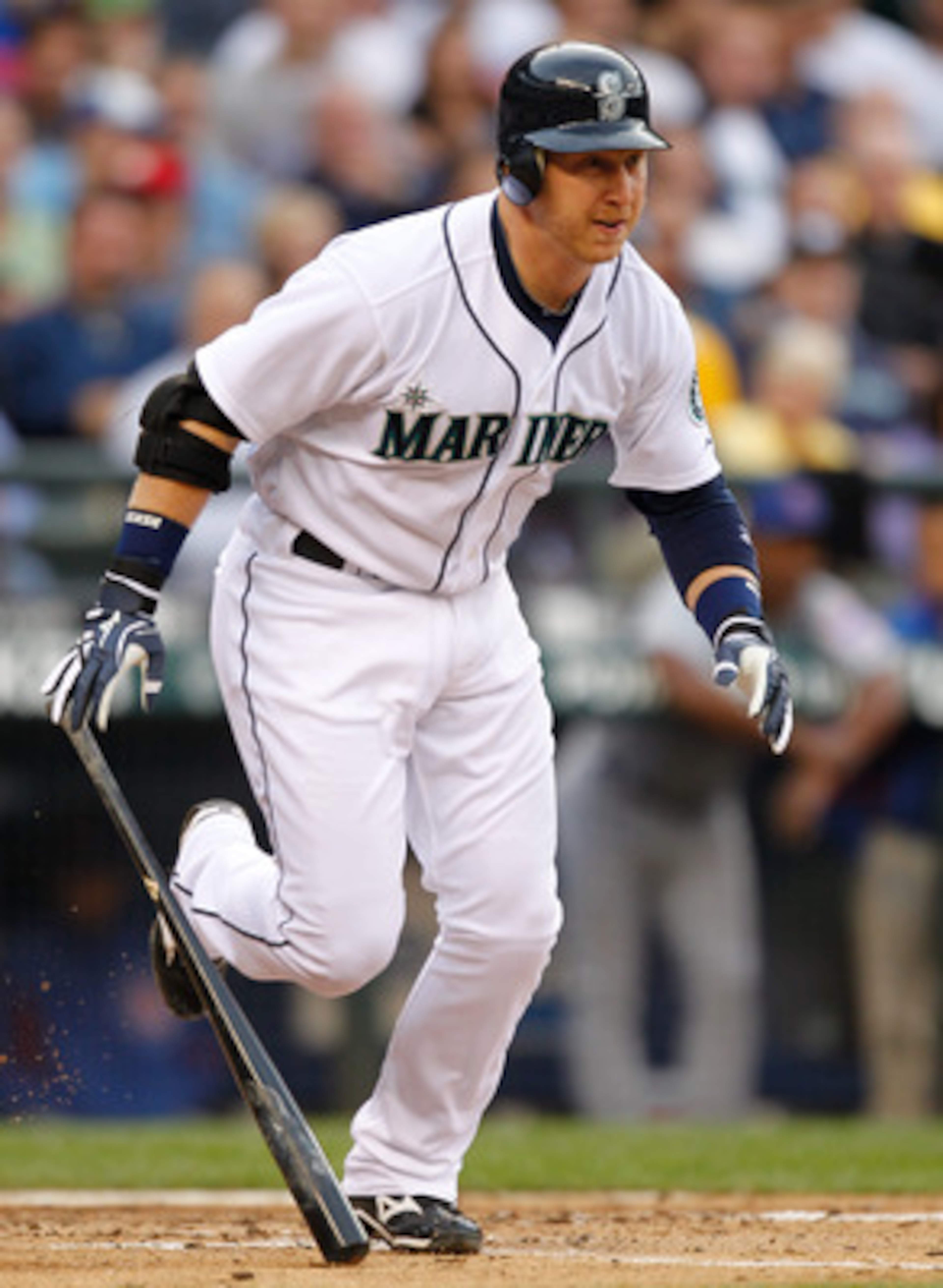 SEATTLE - JUNE 22:  Mike Carp #20 of the Seattle Mariners bats against the Chicago Cubs on June 22, 2010 at Safeco Field in Seattle, Washington. (Photo by Otto Greule Jr/Getty Images)