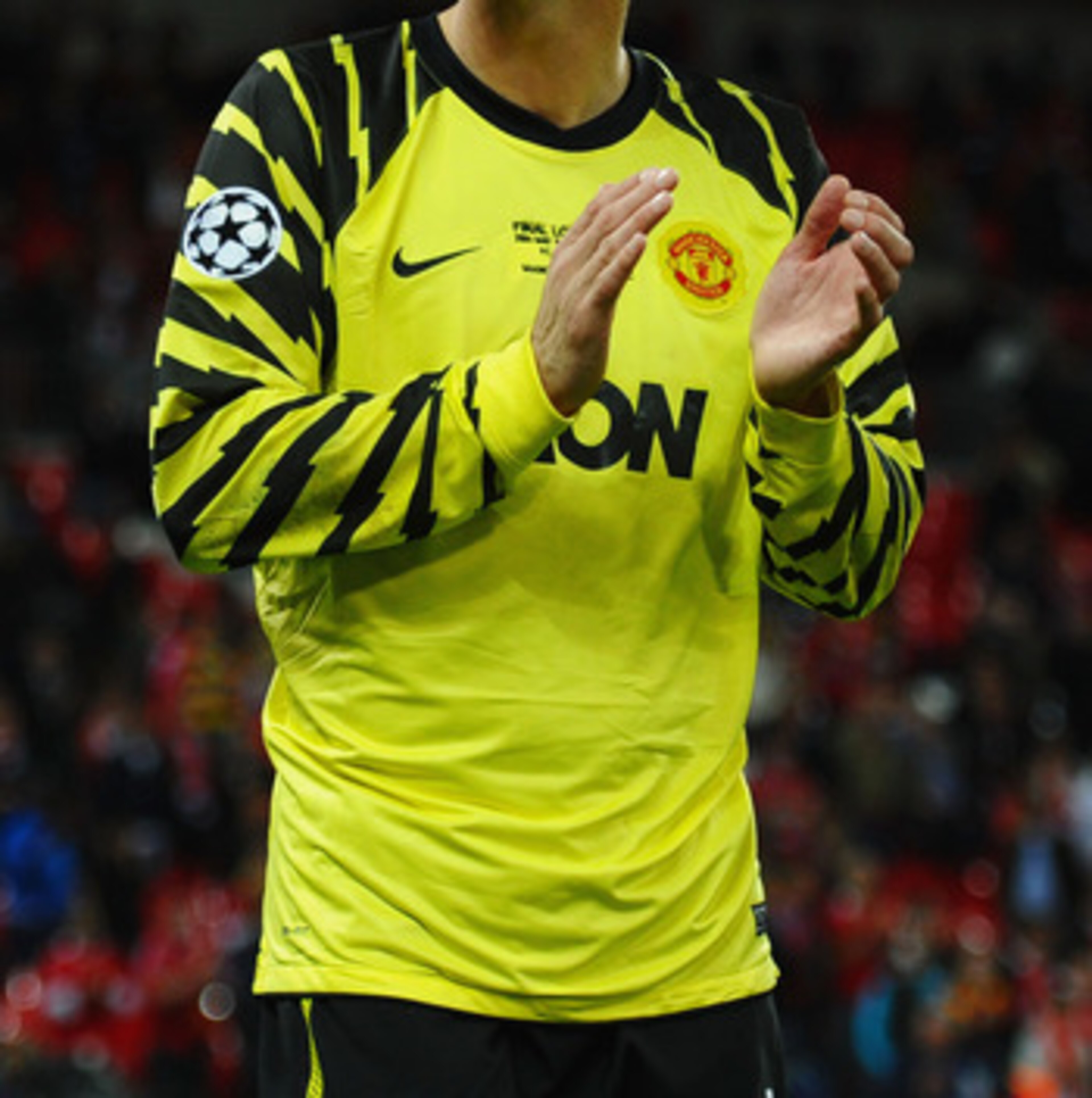 LONDON, ENGLAND - MAY 28:  Edwin van der Sar of Manchester United shows his dejection after the UEFA Champions League final between FC Barcelona and Manchester United FC at Wembley Stadium on May 28, 2011 in London, England. Edwin van der Sar will retire 