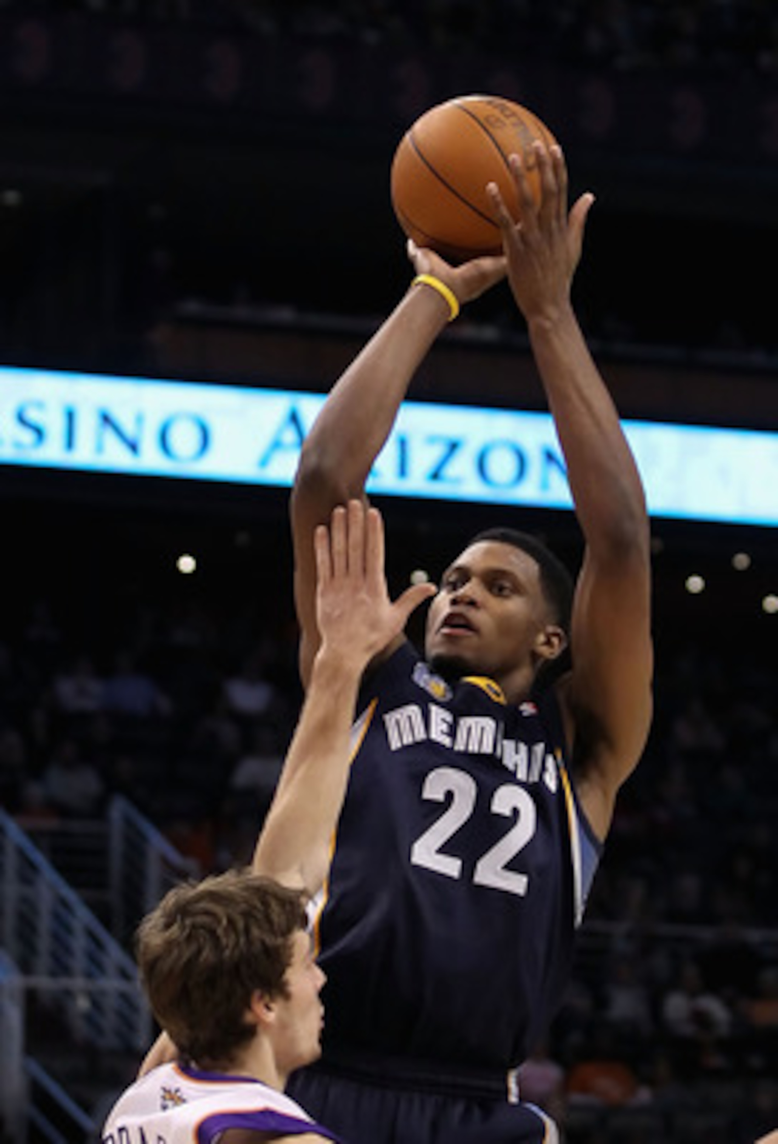 PHOENIX - DECEMBER 08:  Rudy Gay #22 of the Memphis Grizzlies puts up a shot against the Phoenix Suns during the NBA game at US Airways Center on December 8, 2010 in Phoenix, Arizona. NOTE TO USER: User expressly acknowledges and agrees that, by downloadi