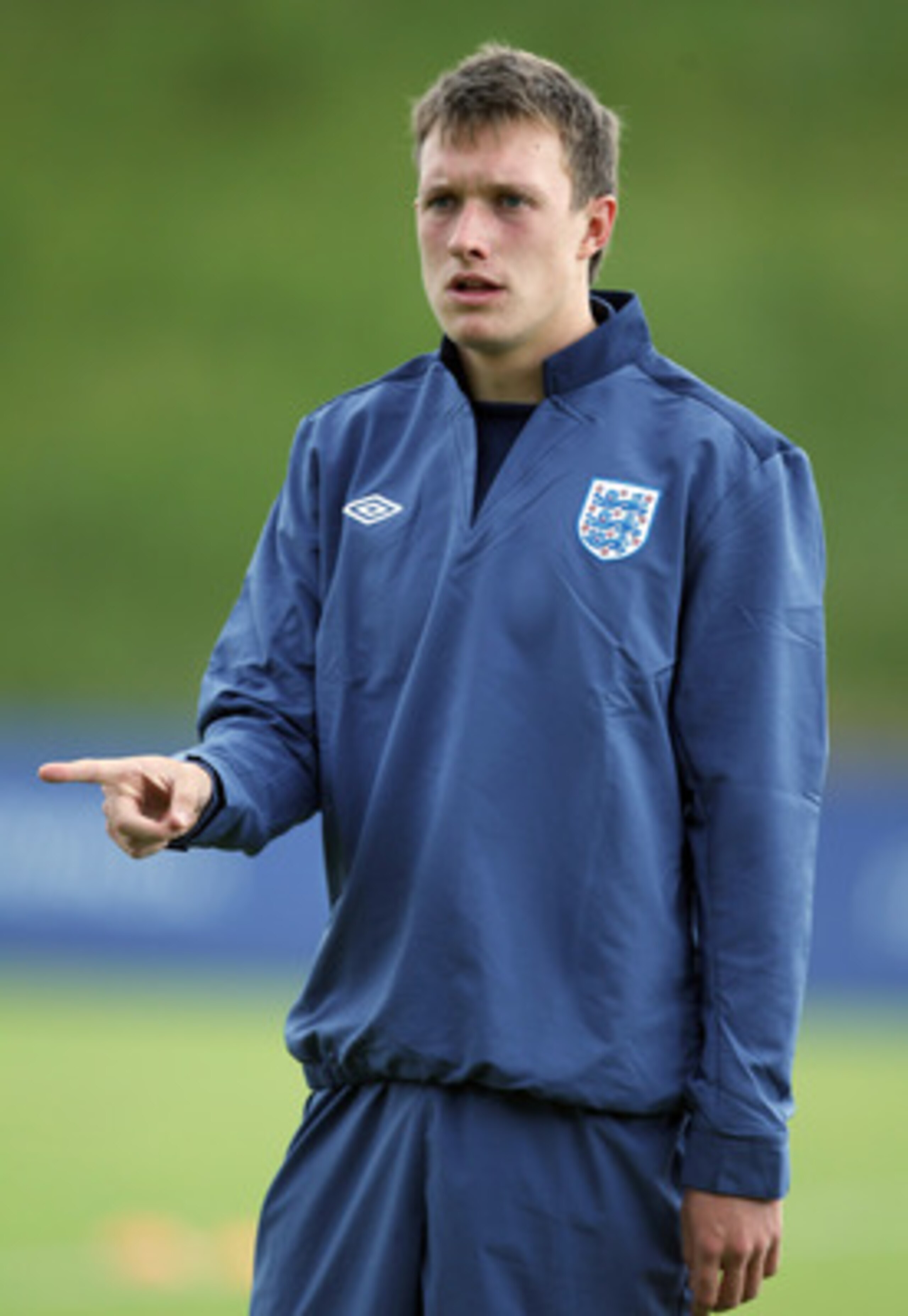 FREDERICIA, DENMARK - JUNE 14:  Phil Jones during the England under 21's training session at Monjasa Park stadium ahead of their UEFA European Under-21 Championship Group B match against Ukraine on June 14, 2011 in Fredericia, Denmark.  (Photo by Ian Walt
