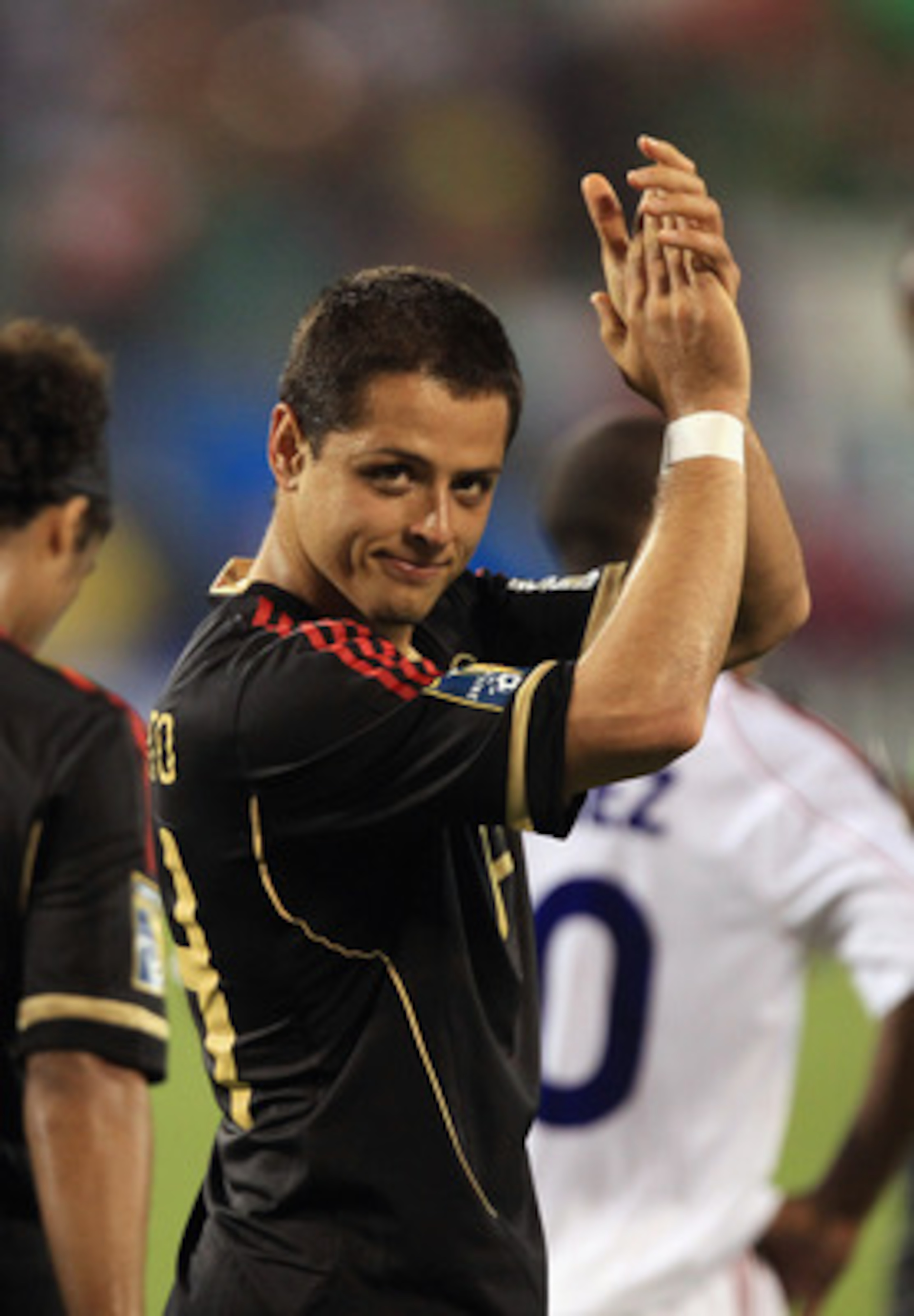CHARLOTTE, NC - JUNE 09:  Javier Hernandez #14 of Mexico celebrates after scoring a goal against Cuba during their game in the CONCACAF Gold Cup at Bank of America Stadium on June 9, 2011 in Charlotte, North Carolina.  (Photo by Streeter Lecka/Getty Image
