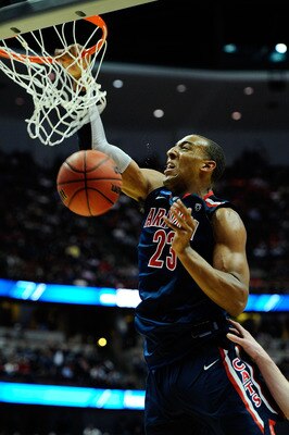 ANAHEIM, CA - MARCH 24: Derrick Williams #23 of the Arizona Wildcats dunks the ball against the Duke Blue Devils during the west regional semifinal of the 2011 NCAA men's basketball tournament at the Honda Center on March 24, 2011 in Anaheim, California. ANAHEIM, CA - MARCH 24: Derrick Williams #23 of the Arizona Wildcats dunks the ball against the Duke Blue Devils during the west regional semifinal of the 2011 NCAA men's basketball tournament at the Honda Center on March 24, 2011 in Anaheim, California.