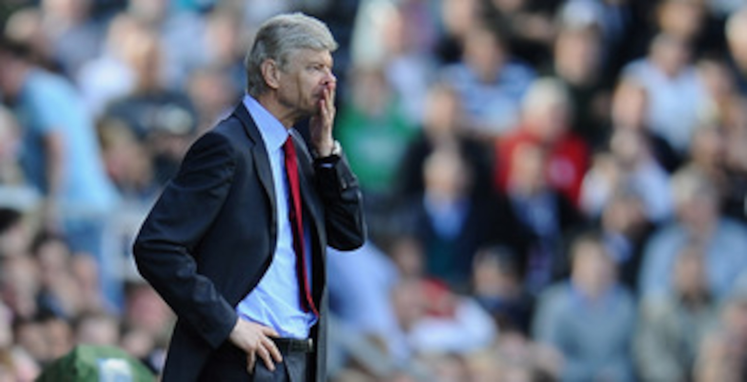 LONDON, ENGLAND - MAY 22:  Arsene Wenger of Arsenal shows his emotions during the Barclays Premier League match between Fulham and Arsenal at Craven Cottage on May 22, 2011 in London, England.  (Photo by Clive Mason/Getty Images)