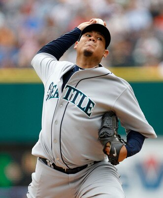 DETROIT - JUNE 12: Felix Hernandez #34 of the Seattle Mariners pitches in the first inning during the game against the Detroit Tigers at Comerica Park on June 12, 2011 in Detroit, Michigan.  (Photo by Leon Halip/Getty Images)