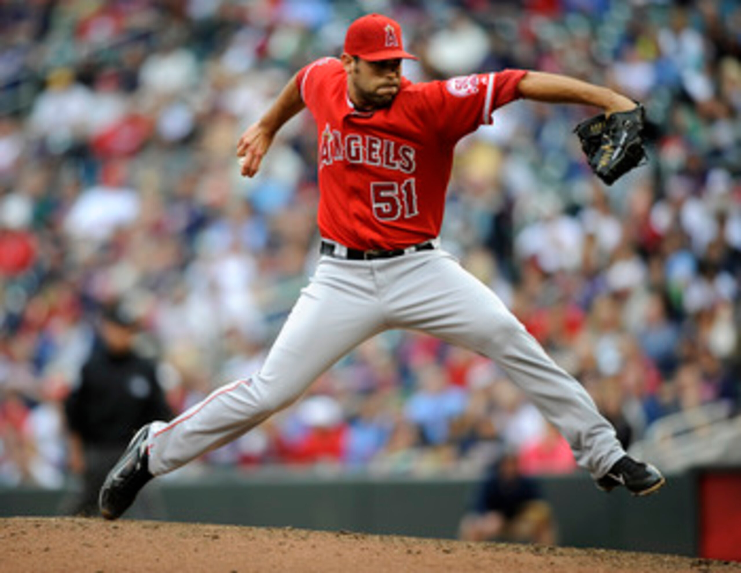 MINNEAPOLIS, MN - MAY 29: Jordan Walden #51 of the Los Angeles Angels of Anaheim pitches against the Minnesota Twins during the ninth inning of their game on May 29, 2011 at Target Field in Minneapolis, Minnesota. Angels defeated the Twins 6-5. (Photo by 