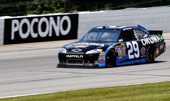 LONG POND, PA - JUNE 10:  Kevin Harvick, driver of the #29 Okuma Chevrolet, practices for the NASCAR Sprint Cup Series 5-Hour Energy 500 at Pocono Raceway on June 10, 2011 in Long Pond, Pennsylvania.  (Photo by Jeff Zelevansky/Getty Images for NASCAR)