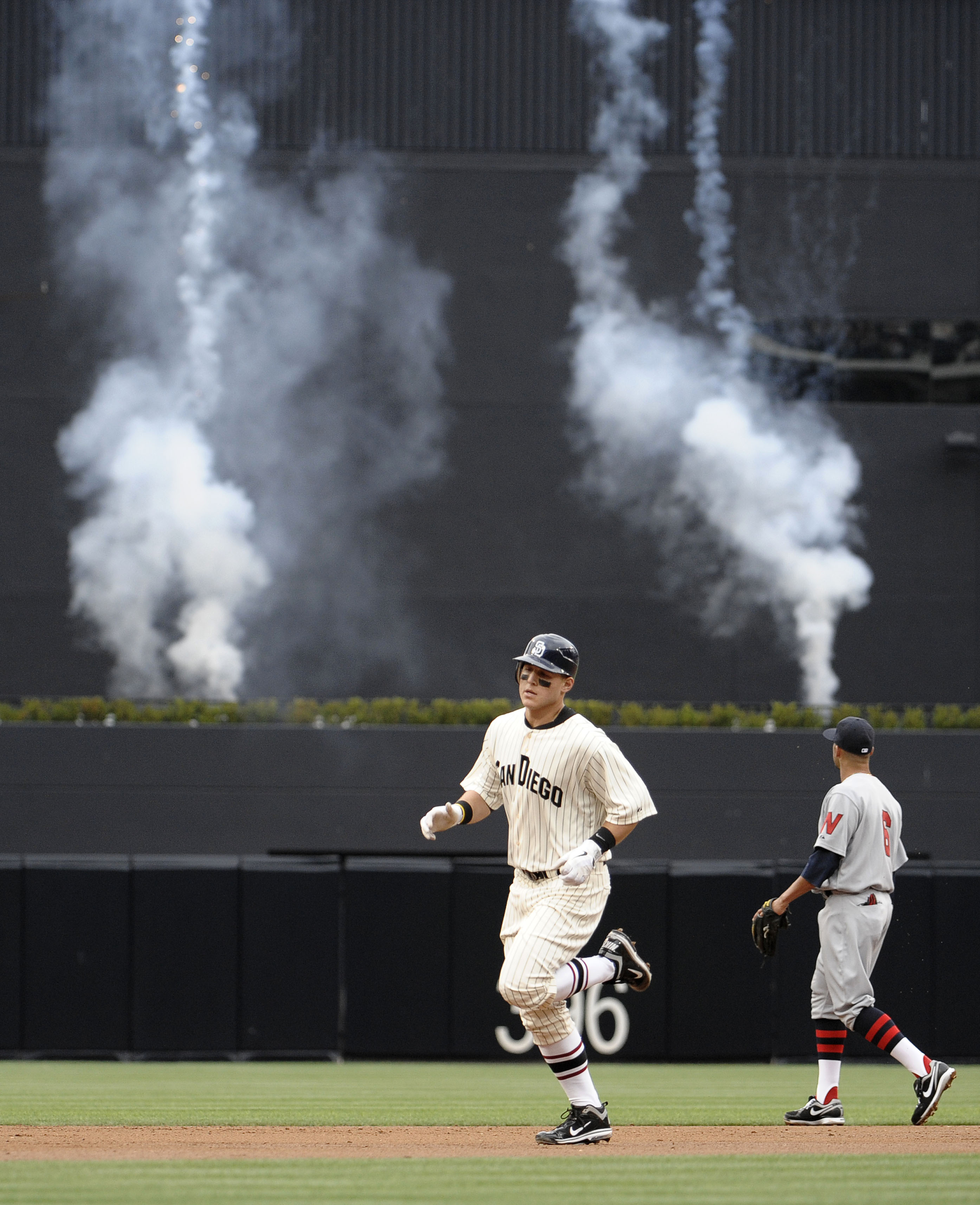 SAN DIEGO, CA - JUNE 11: Anthony Rizzo #27 of the San Diego Padres rounds the bases after hitting a solo home run during the second inning of a baseball game against the Washington Nationals at Petco Park on June 11, 2011 in San Diego, California. (Phot SAN DIEGO, CA - JUNE 11: Anthony Rizzo #27 of the San Diego Padres rounds the bases after hitting a solo home run during the second inning of a baseball game against the Washington Nationals at Petco Park on June 11, 2011 in San Diego, California. (Phot