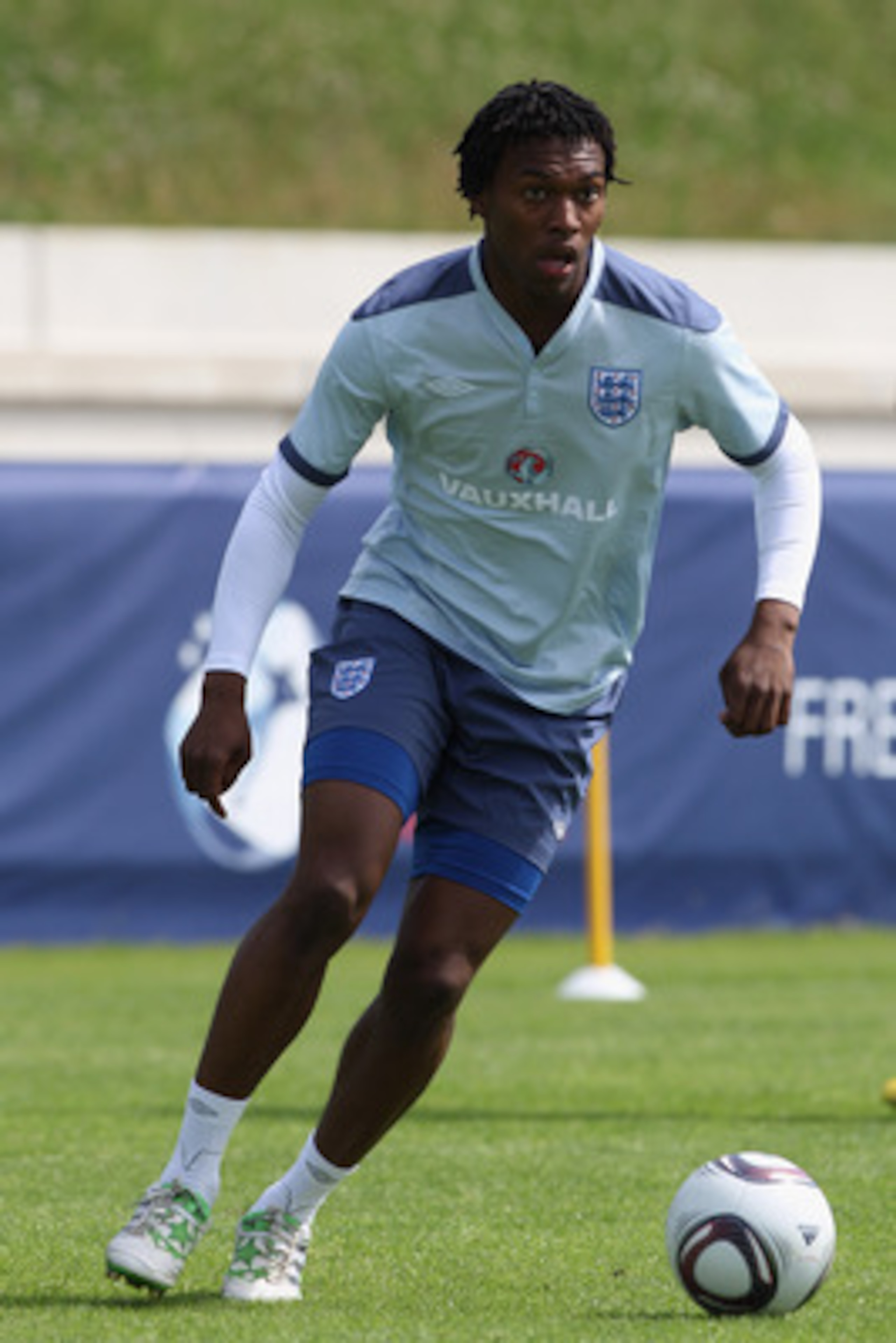 FREDERICIA, DENMARK - JUNE 09:  Daniel Sturridge during the England U21's training session at Montjasa Park Stadium on June 9, 2011 in Fredericia, Denmark.  (Photo by Michael Steele/Getty Images)