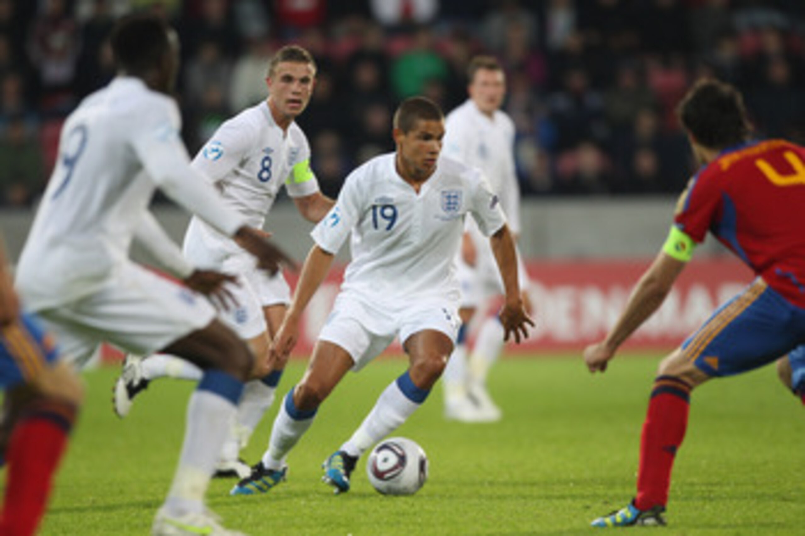 HERNING, DENMARK - JUNE 12: Jack Rodwell (C) of England during the UEFA European Under-21 Championship Group B match between England and Spain at the Herning Stadium on June 12, 2011 in Herning, Denmark.  (Photo by Michael Steele/Getty Images)