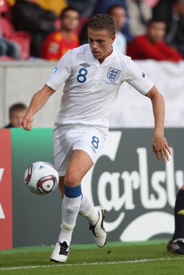 HERNING, DENMARK - JUNE 12:  Jordan Henderson of England during the UEFA European Under-21 Championship Group B match between England and Spain at the Herning Stadium on June 12, 2011 in Herning, Denmark.  (Photo by Michael Steele/Getty Images)