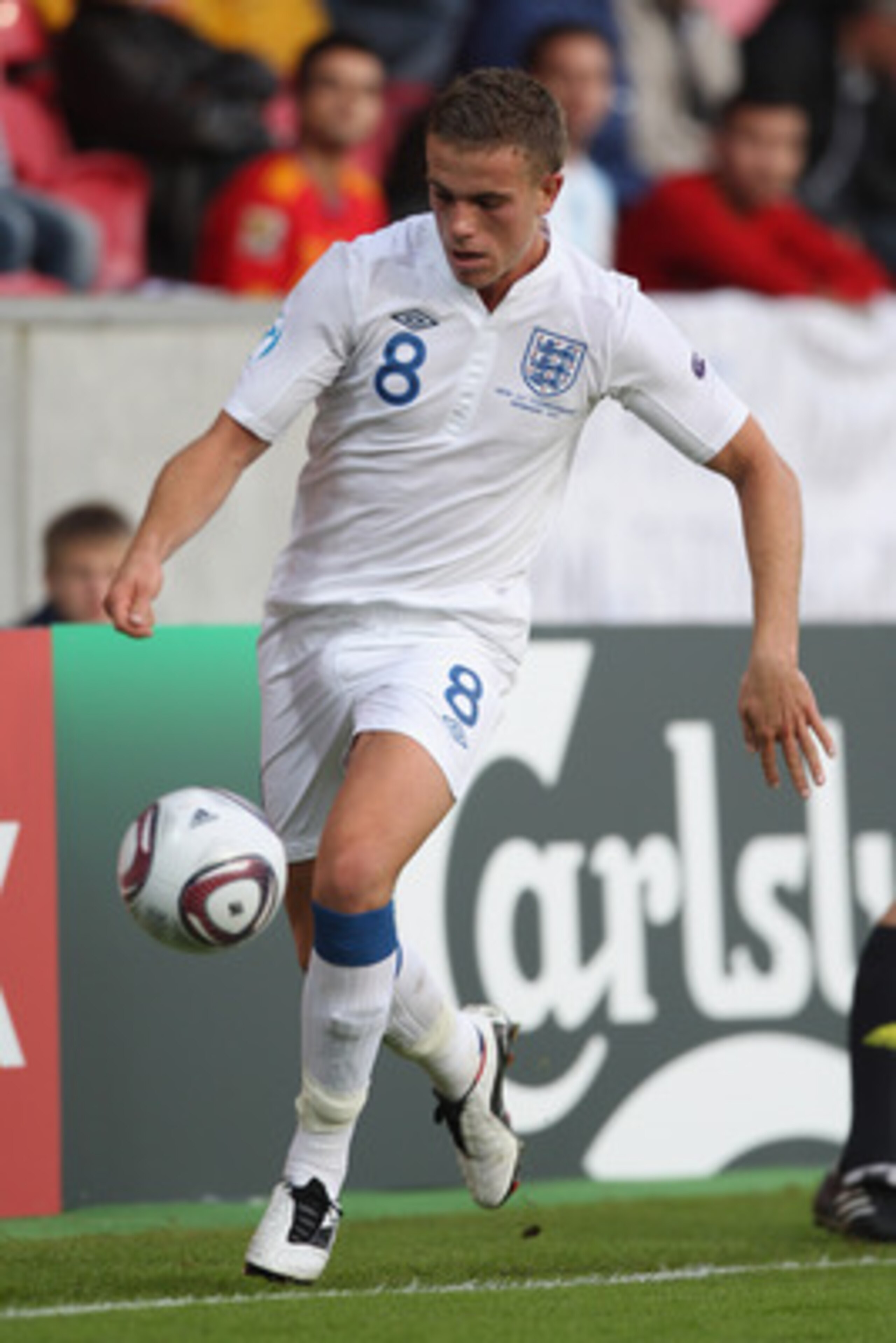 HERNING, DENMARK - JUNE 12:  Jordan Henderson of England during the UEFA European Under-21 Championship Group B match between England and Spain at the Herning Stadium on June 12, 2011 in Herning, Denmark.  (Photo by Michael Steele/Getty Images)