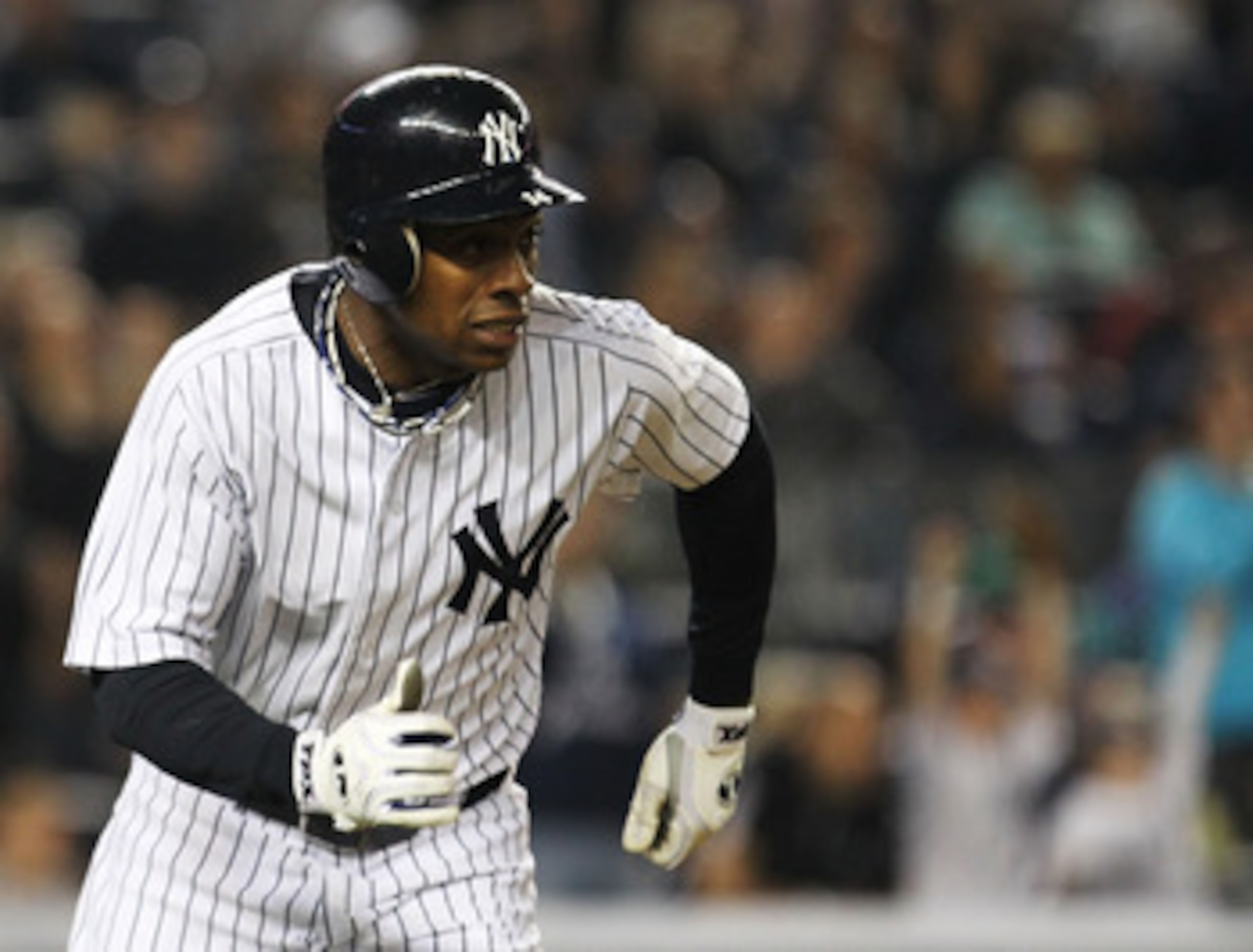 NEW YORK, NY - MAY 15:  Curtis Granderson #14 of the New York Yankees hits a two run home run in the second inning against the Boston Red Sox  during their game on May 15, 2011 at Yankee Stadium in the Bronx borough of New York City.  (Photo by Al Bello/G