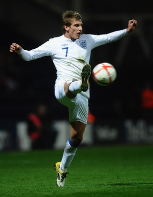 PRESTON, LANCASHIRE - MARCH 28: Marc Albrighton of England in action during the International Friendly match between England U-21 and Iceland U21 at Deepdale on March 28, 2011 in Preston, Lancashire.  (Photo by Laurence Griffiths/Getty Images)