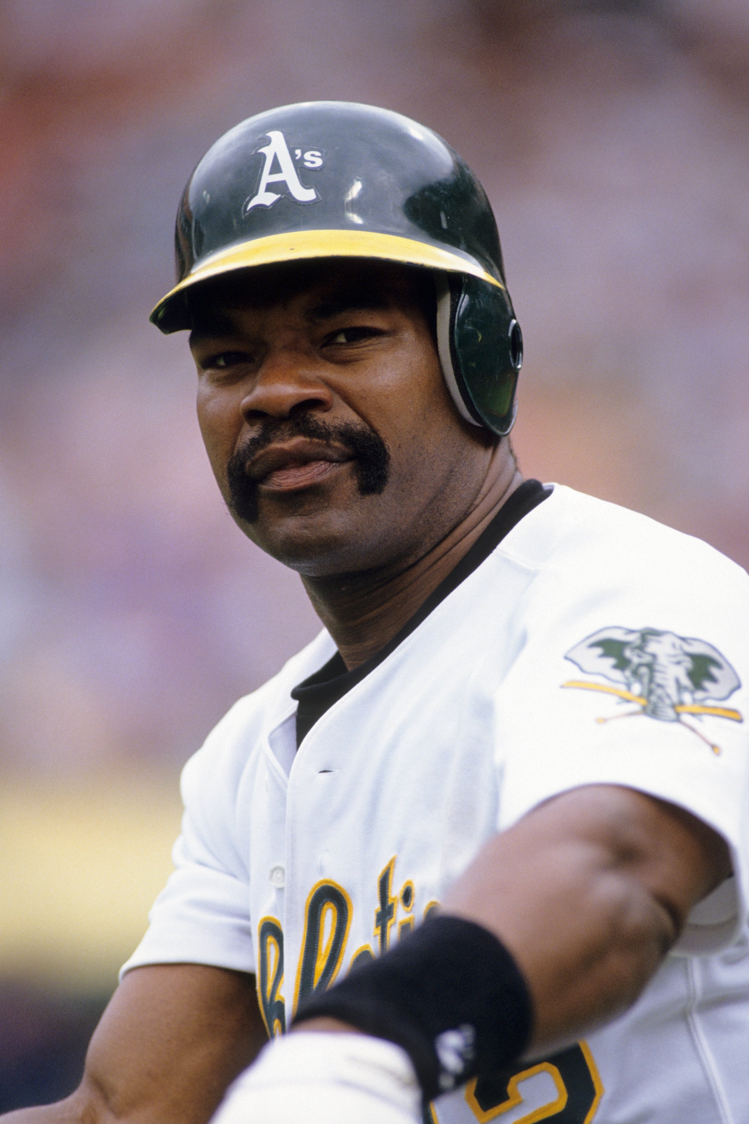 OAKLAND, CA - MAY 26:  Dave Henderson of the Oakland Athletics looks on during the game against the Minnesota Twins at Oakland-Alameda County Coliseum on May 26, 1993 in Oakland, California. (Photo by Otto Greule Jr/Getty Images)
