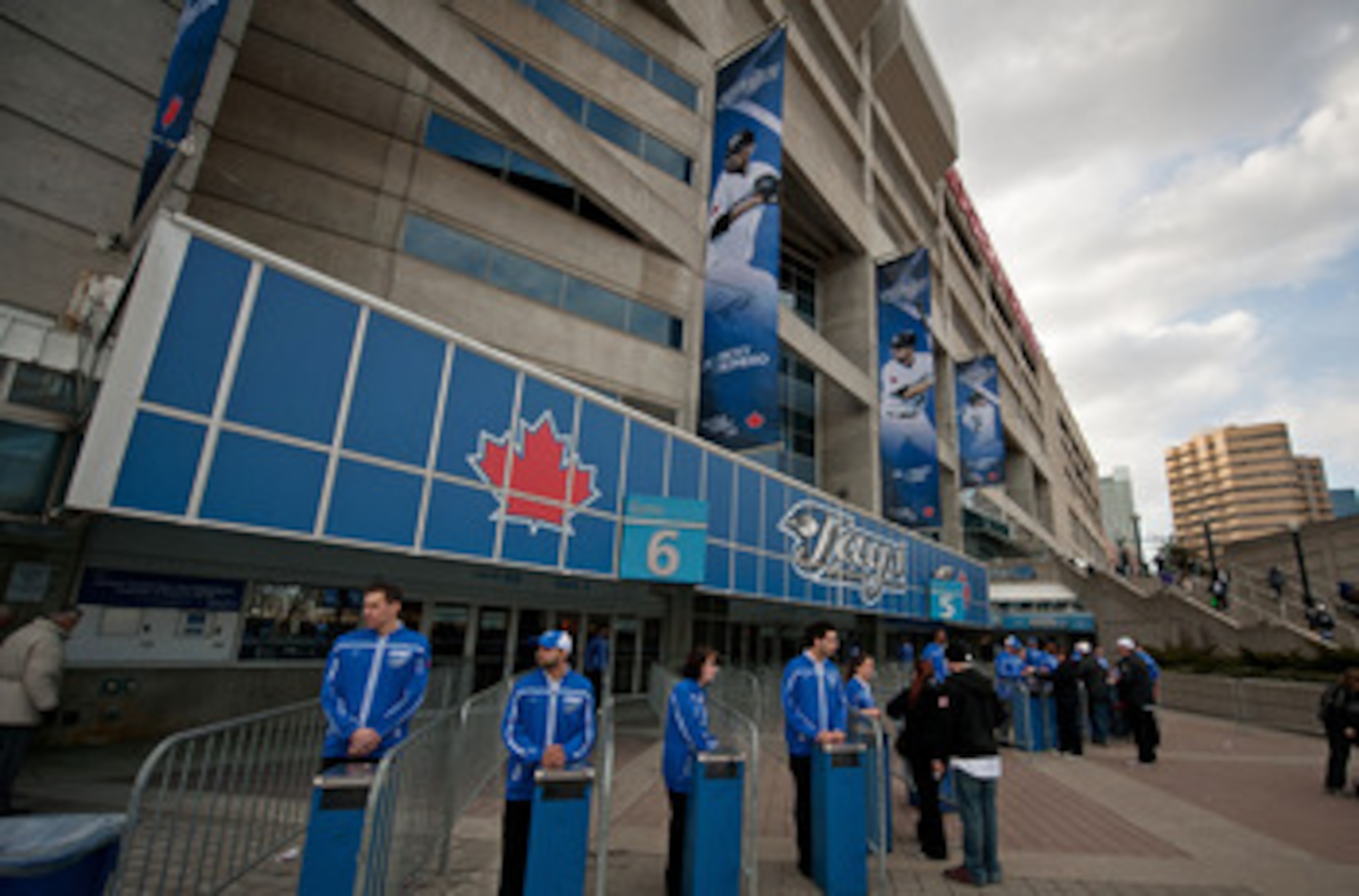 TORONTO,CANADA - APRIL 1:  Rogers Centre staff await fans prior to the home opener for the Toronto Blue Jays as they face the Minnesota Twins during their MLB game at the Rogers Centre April 1, 2011 in Toronto, Ontario, Canada.(Photo By Dave Sandford/Gett