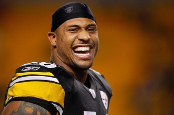 PITTSBURGH - DECEMBER 23:  LaMarr Woodley #56 of the Pittsburgh Steelers warms up prior to the game against the Carolina Panthers on December 23, 2010 at Heinz Field in Pittsburgh, Pennsylvania.  (Photo by Jared Wickerham/Getty Images)