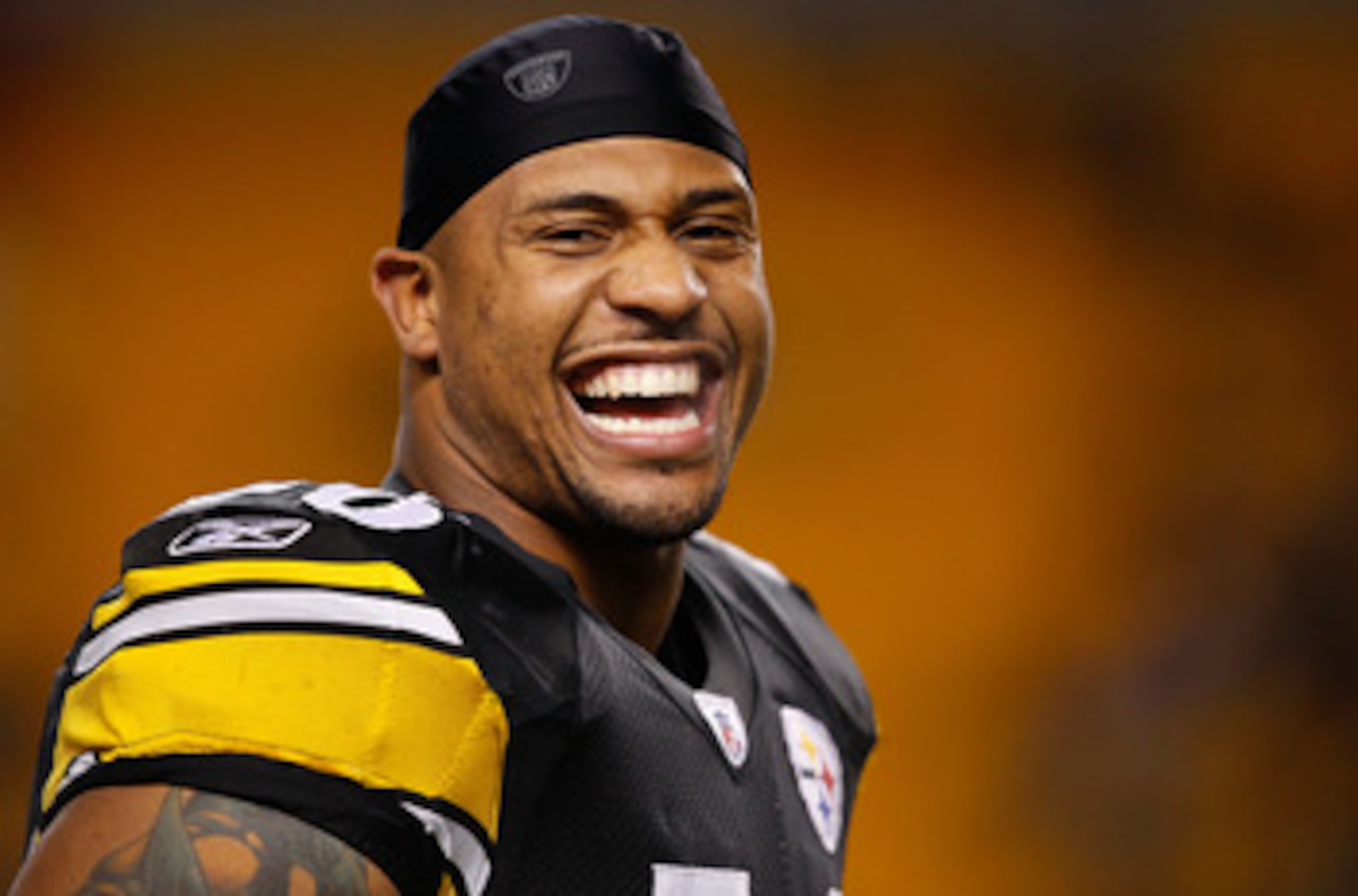 PITTSBURGH - DECEMBER 23:  LaMarr Woodley #56 of the Pittsburgh Steelers warms up prior to the game against the Carolina Panthers on December 23, 2010 at Heinz Field in Pittsburgh, Pennsylvania.  (Photo by Jared Wickerham/Getty Images)