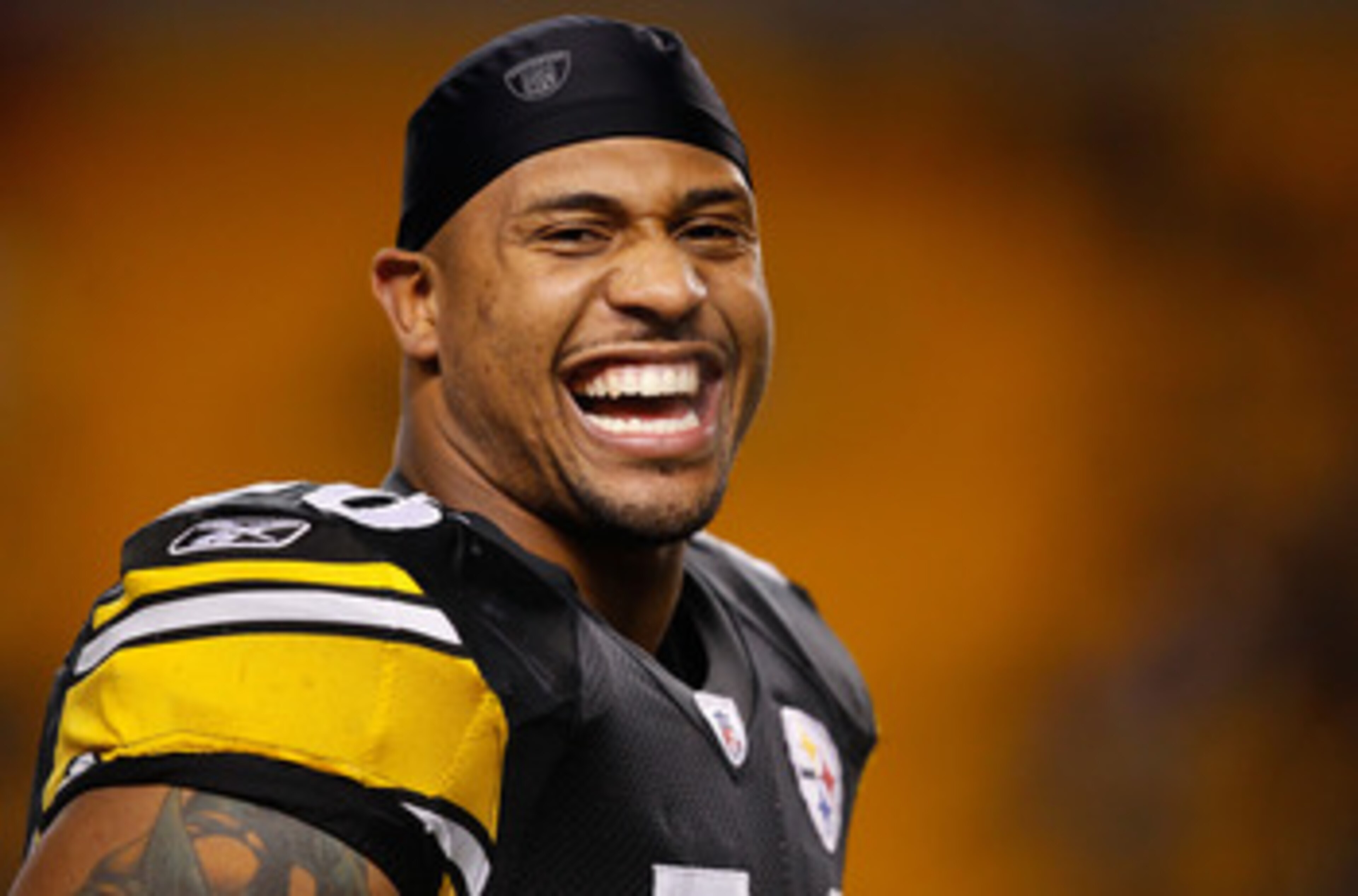 PITTSBURGH - DECEMBER 23:  LaMarr Woodley #56 of the Pittsburgh Steelers warms up prior to the game against the Carolina Panthers on December 23, 2010 at Heinz Field in Pittsburgh, Pennsylvania.  (Photo by Jared Wickerham/Getty Images)