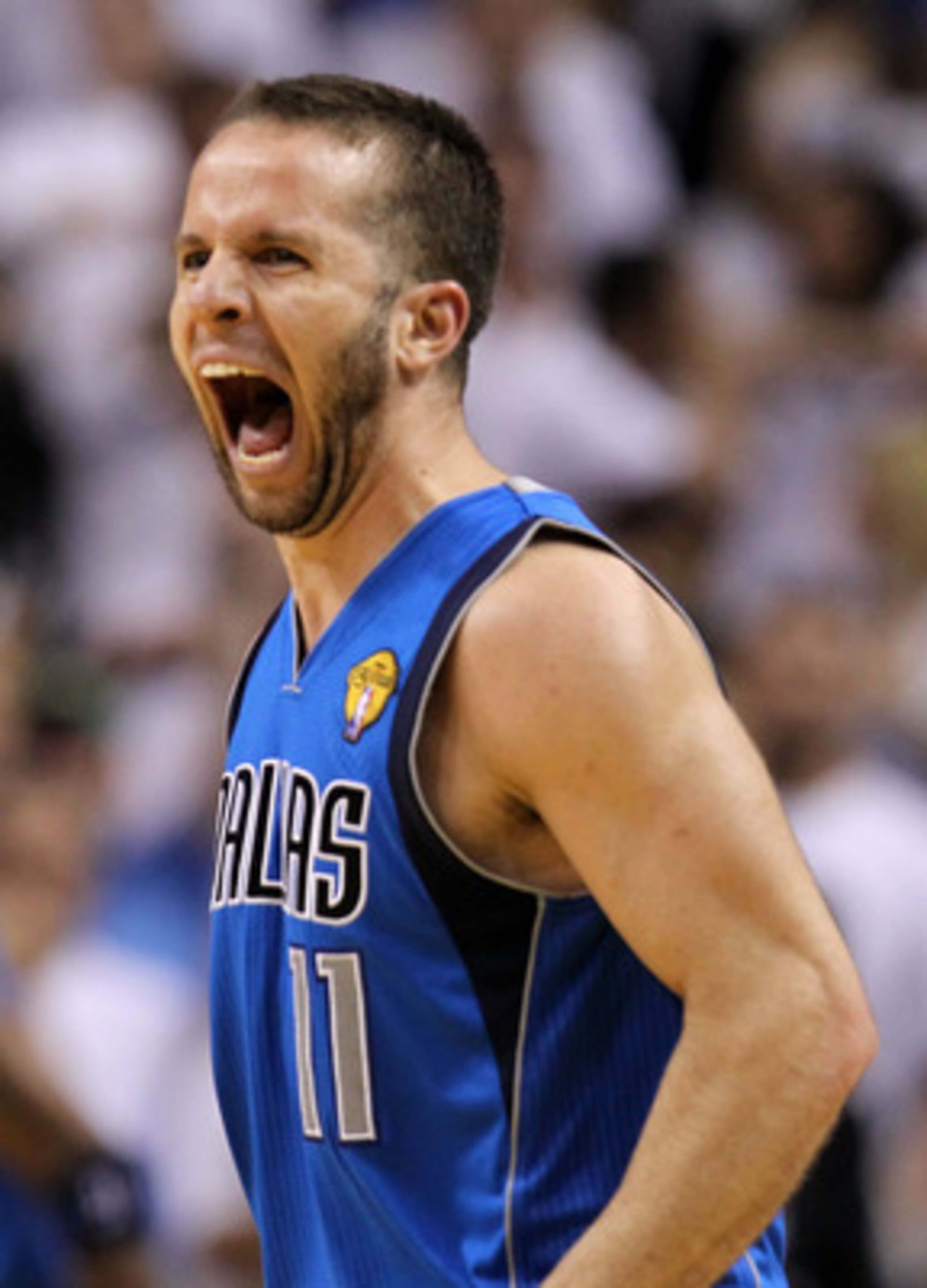 MIAMI, FL - JUNE 12:  Jose Juan Barea #11 of the Dallas Mavericks reacts in the fourth quarter while taking on the Miami Heat in Game Six of the 2011 NBA Finals at American Airlines Arena on June 12, 2011 in Miami, Florida. NOTE TO USER: User expressly ac
