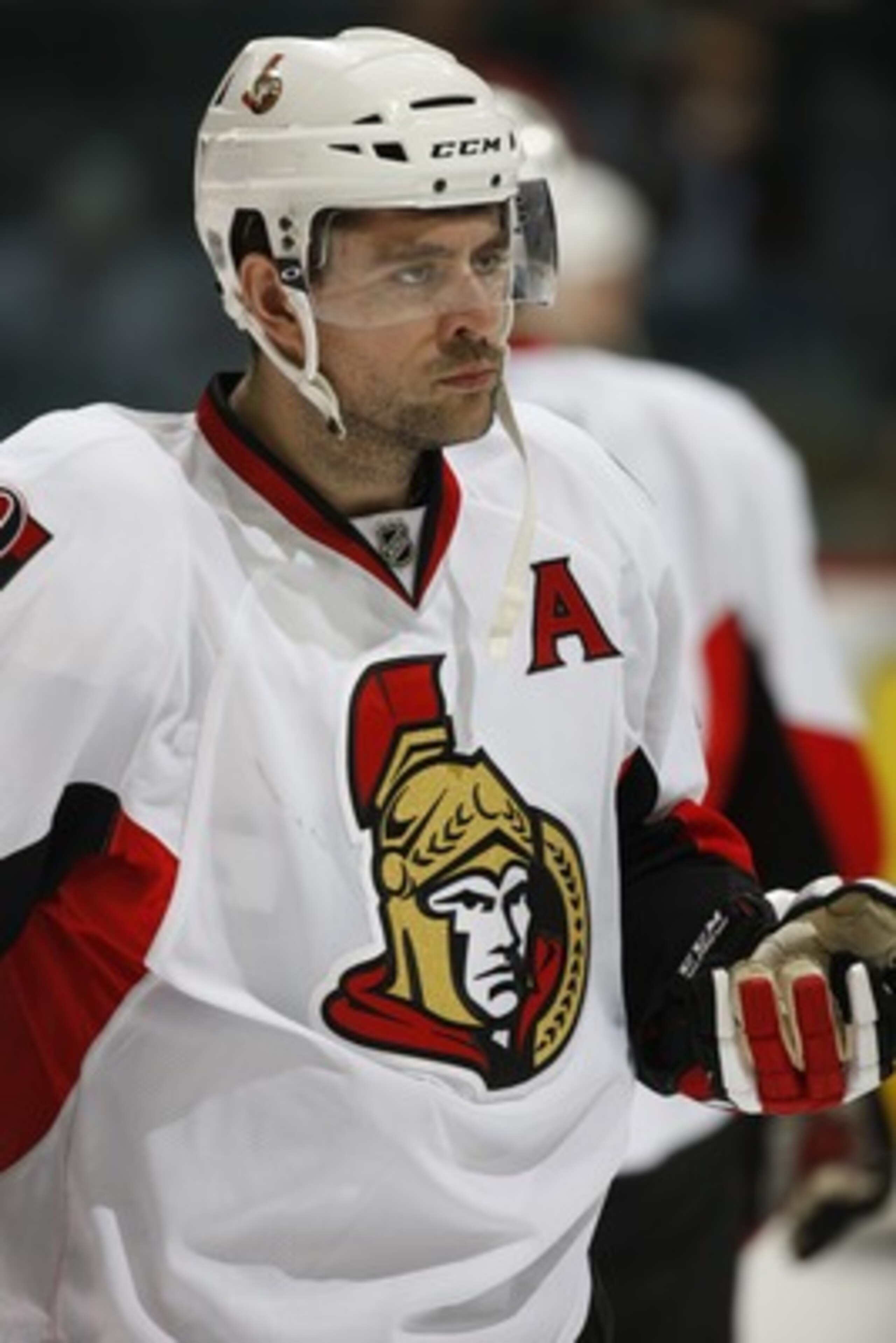 CALGARY, CANADA - FEBRUARY 9: Chris Phillips #4 of the Ottawa Senators skates against the Calgary Flames on February 9, 2011 at Scotiabank Saddledome in Calgary, Alberta, Canada. (Photo by Dale MacMillan/Getty Images) CALGARY, CANADA - FEBRUARY 9: Chris Phillips #4 of the Ottawa Senators skates against the Calgary Flames on February 9, 2011 at Scotiabank Saddledome in Calgary, Alberta, Canada. (Photo by Dale MacMillan/Getty Images)